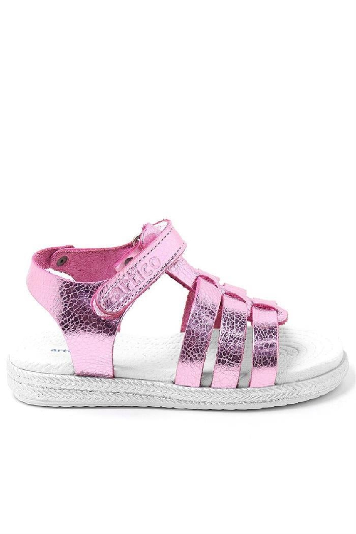 Artico Bellini Vaketa Hakiki Deri Fuşya Pembe Kız Bebek Çocuk Sandalet - Görsel 3