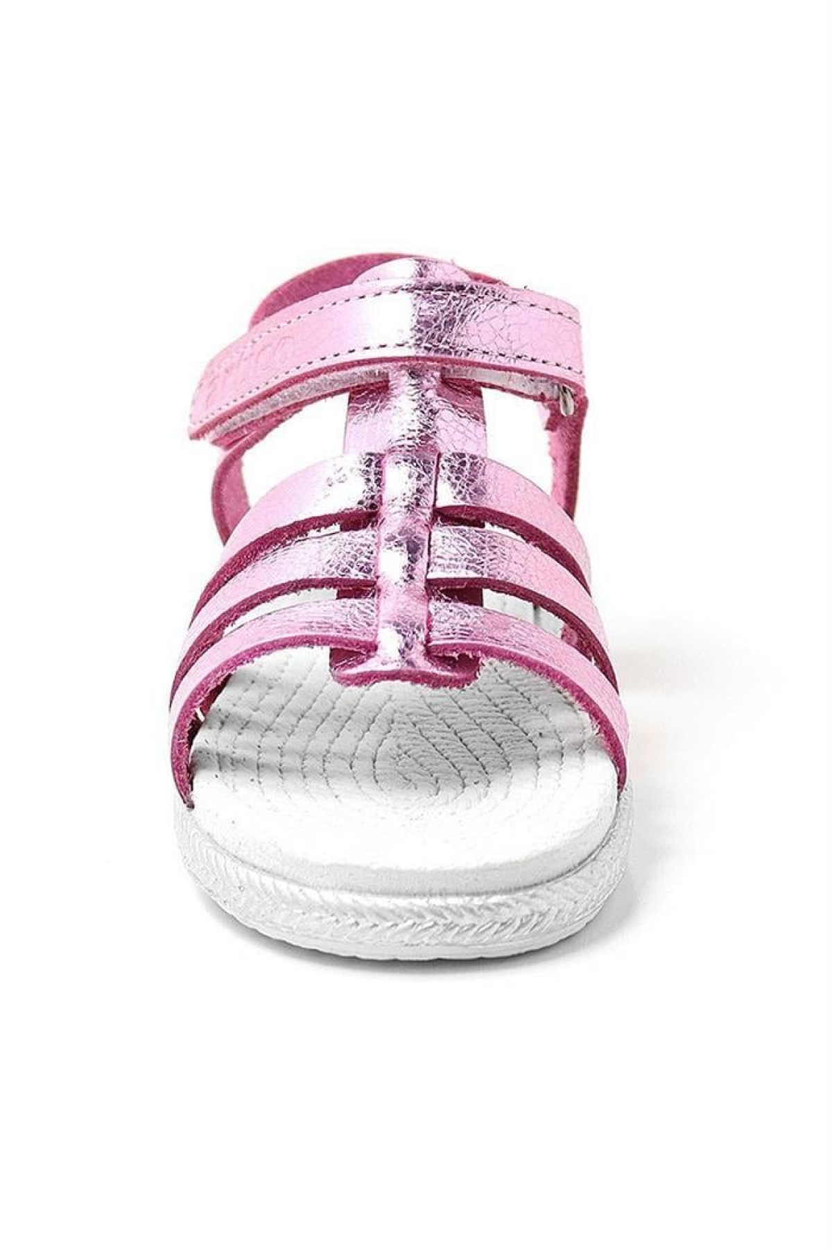 Artico Bellini Vaketa Hakiki Deri Fuşya Pembe Kız Bebek Çocuk Sandalet - Görsel 5
