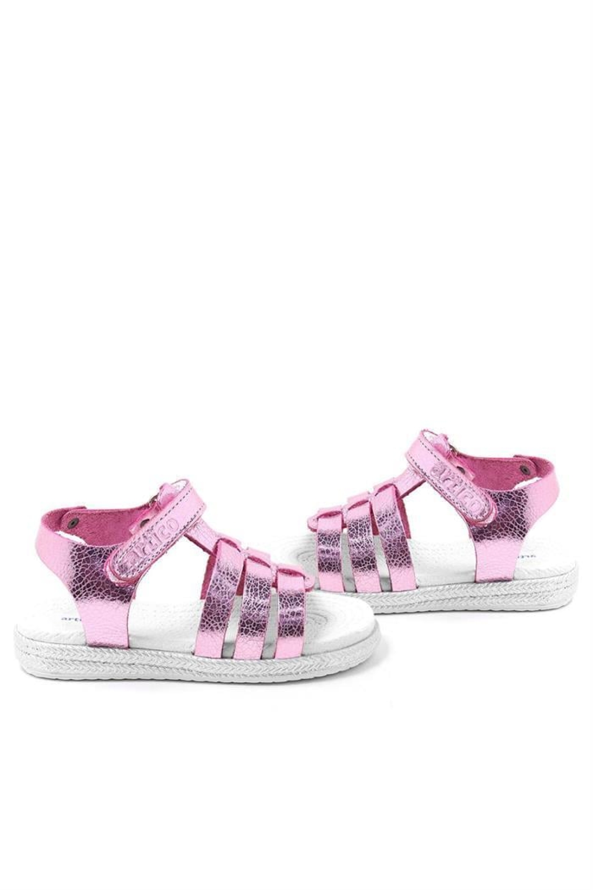 Artico Bellini Vaketa Hakiki Deri Fuşya Pembe Kız Bebek Çocuk Sandalet - Görsel 8
