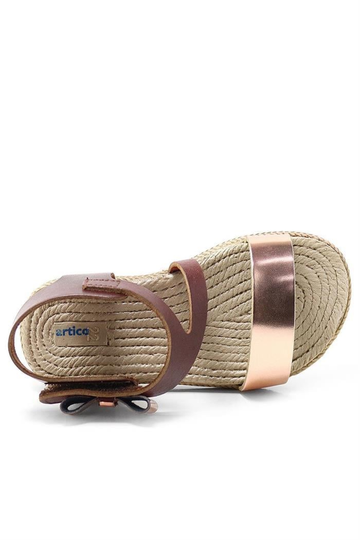 Artico Elenis Hakiki Deri Kahverengi Bakır Kız Bebek Sandalet - Görsel 7