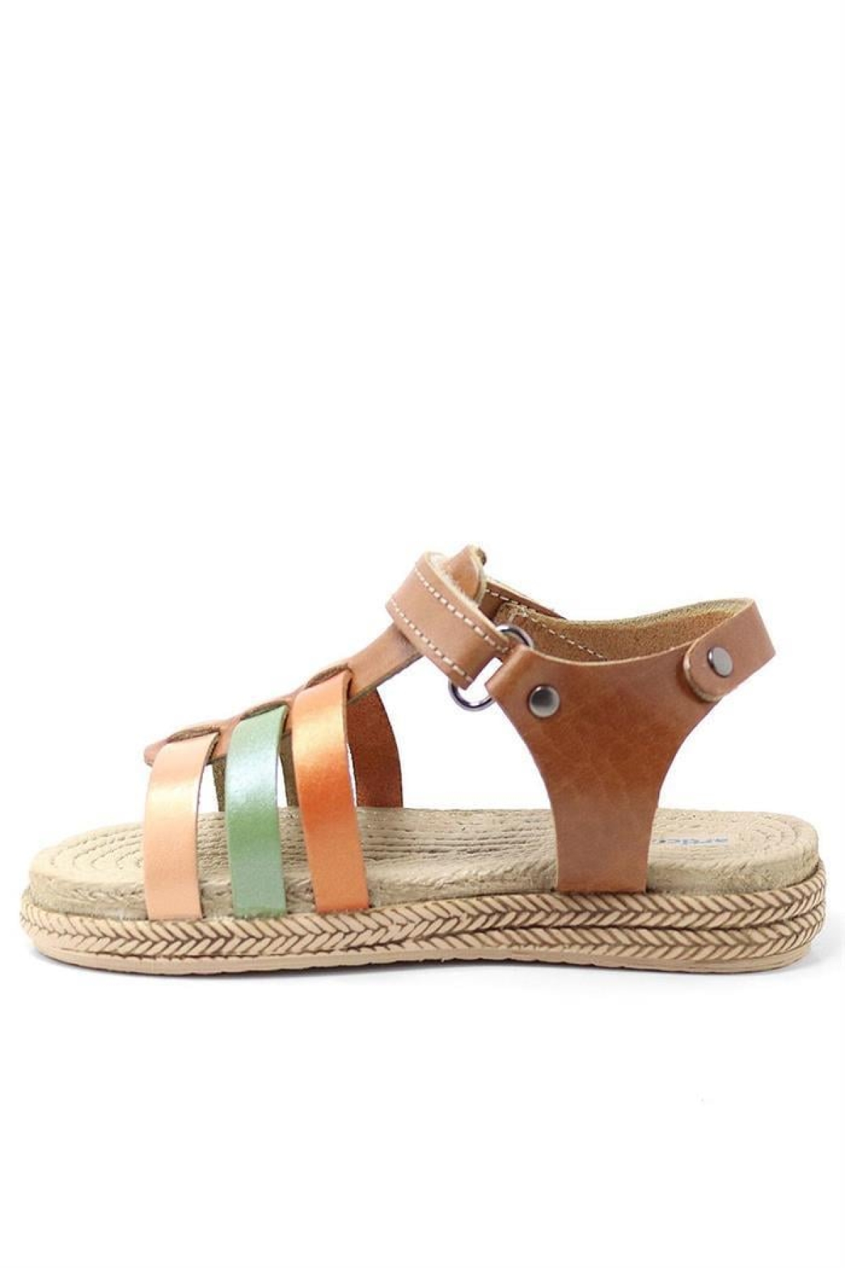 Artico Bellini Hakiki Deri Taba Vaketa Kız Bebek Çocuk Sandalet - Görsel 4