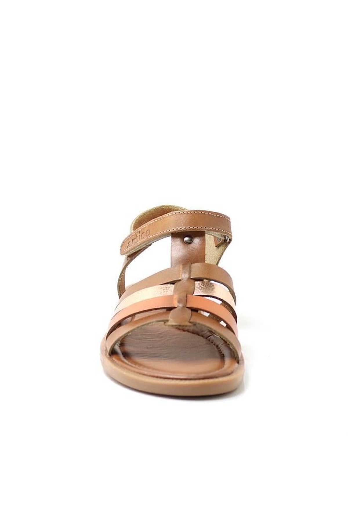 Artico Bellini Hakiki Deri Vaketa Kahve Taba Kız Çocuk Sandalet - Görsel 5