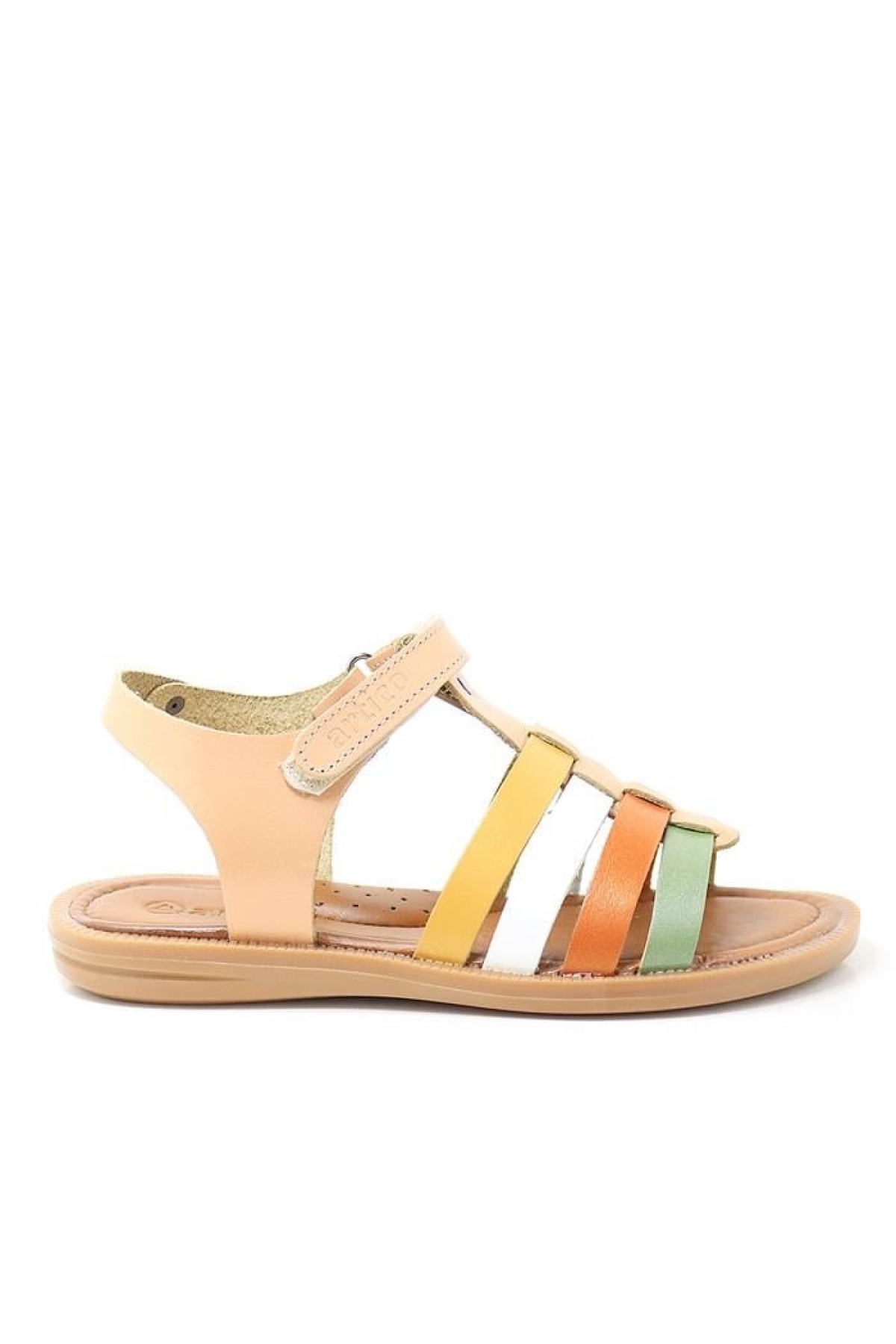 Artico Bellini Hakiki Deri Vaketa Taba Renkli Kız Çocuk Sandalet - Görsel 3