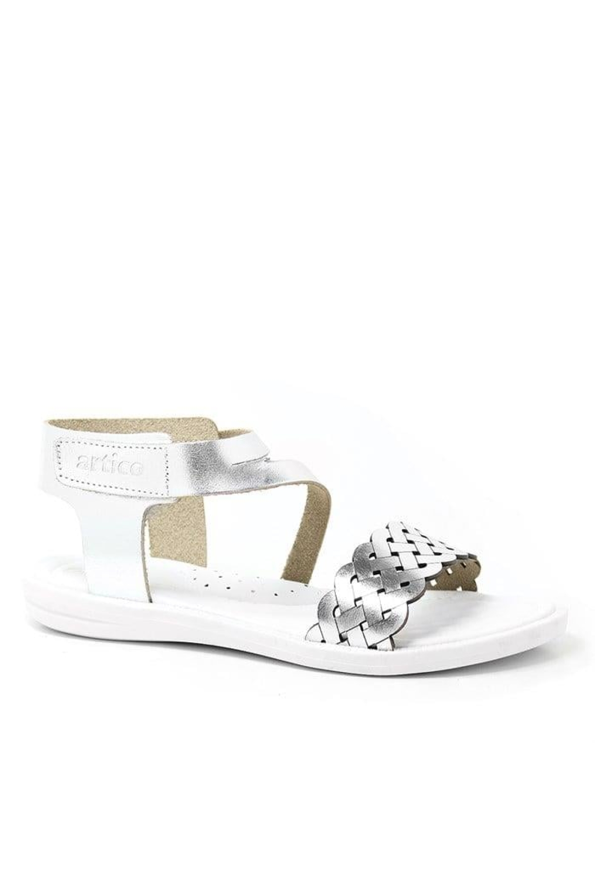 Artico Etoile Hakiki Deri Vaketa Gümüş Gri Kız Çocuk Sandalet - Görsel 2