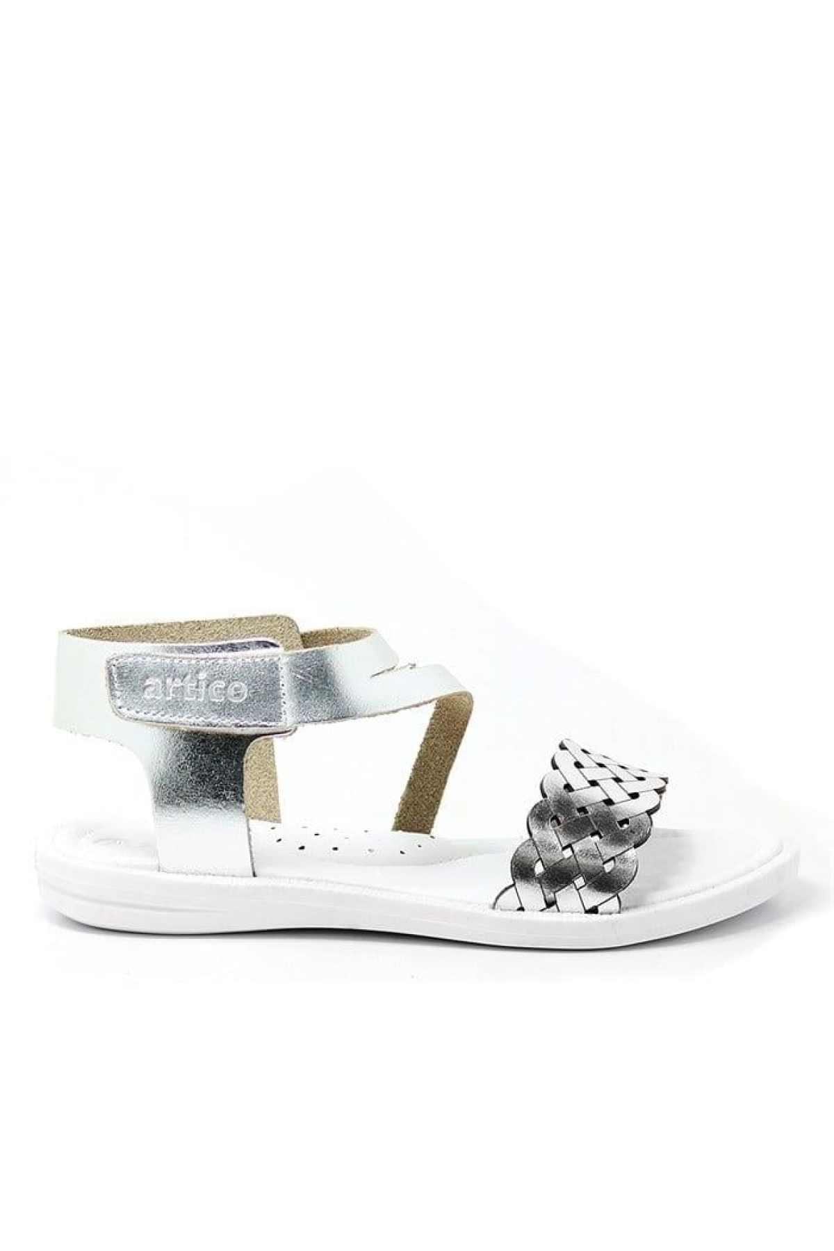 Artico Etoile Hakiki Deri Vaketa Gümüş Gri Kız Çocuk Sandalet - Görsel 3