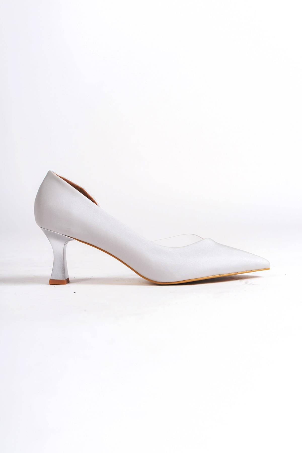 Oslo Gümüş Şeffaf Stiletto Kadeh Topuklu Ayakkabı - Görsel 5