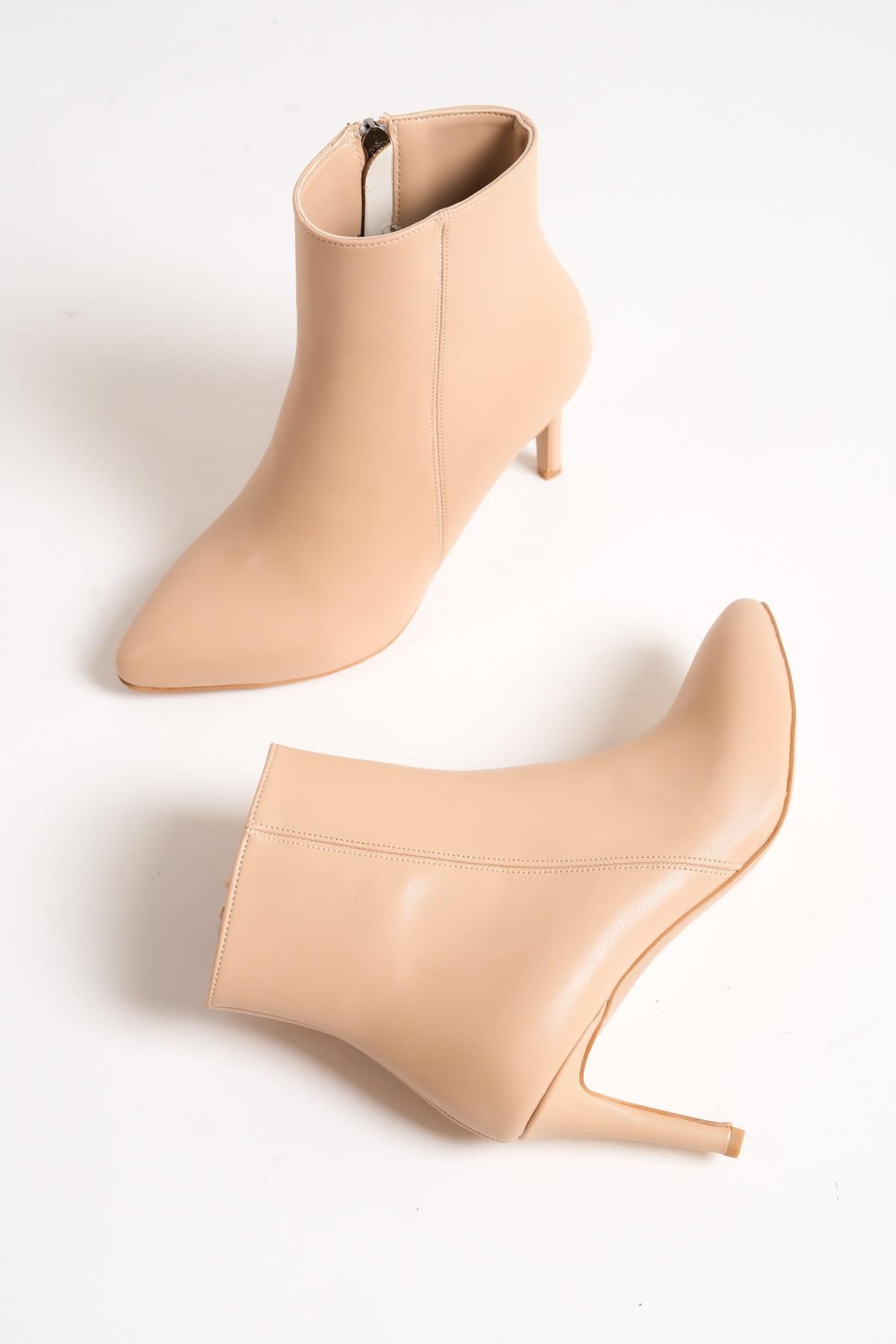 Nairobi Ten Mat İnce Topuklu Klasik Bot - Görsel 3