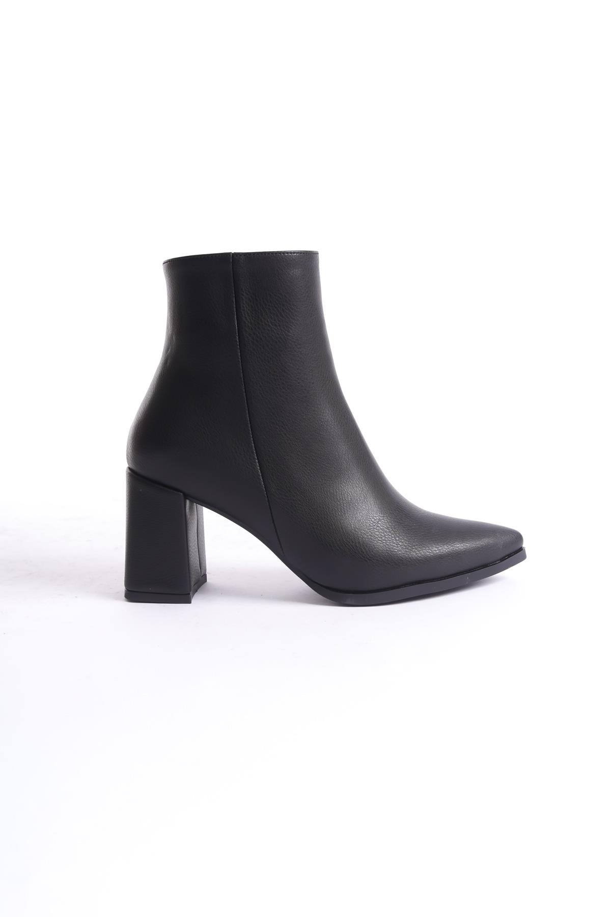 Kairobi Siyah Mat Kalın Topuklu Bot - Görsel 5