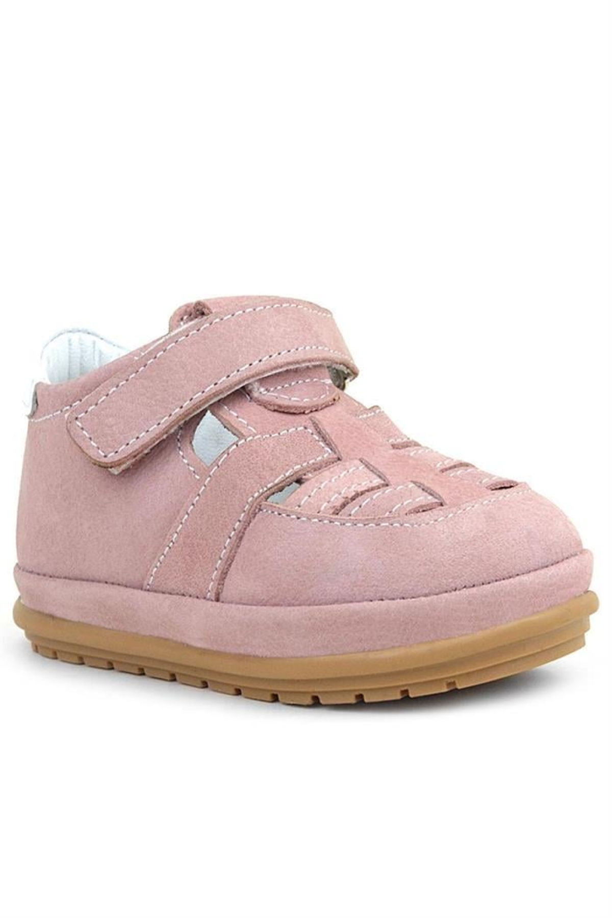 Muppet Hakiki Deri Pudra Cırtlı Anatomik Bebek Sandalet Ayakkabı - Görsel 2