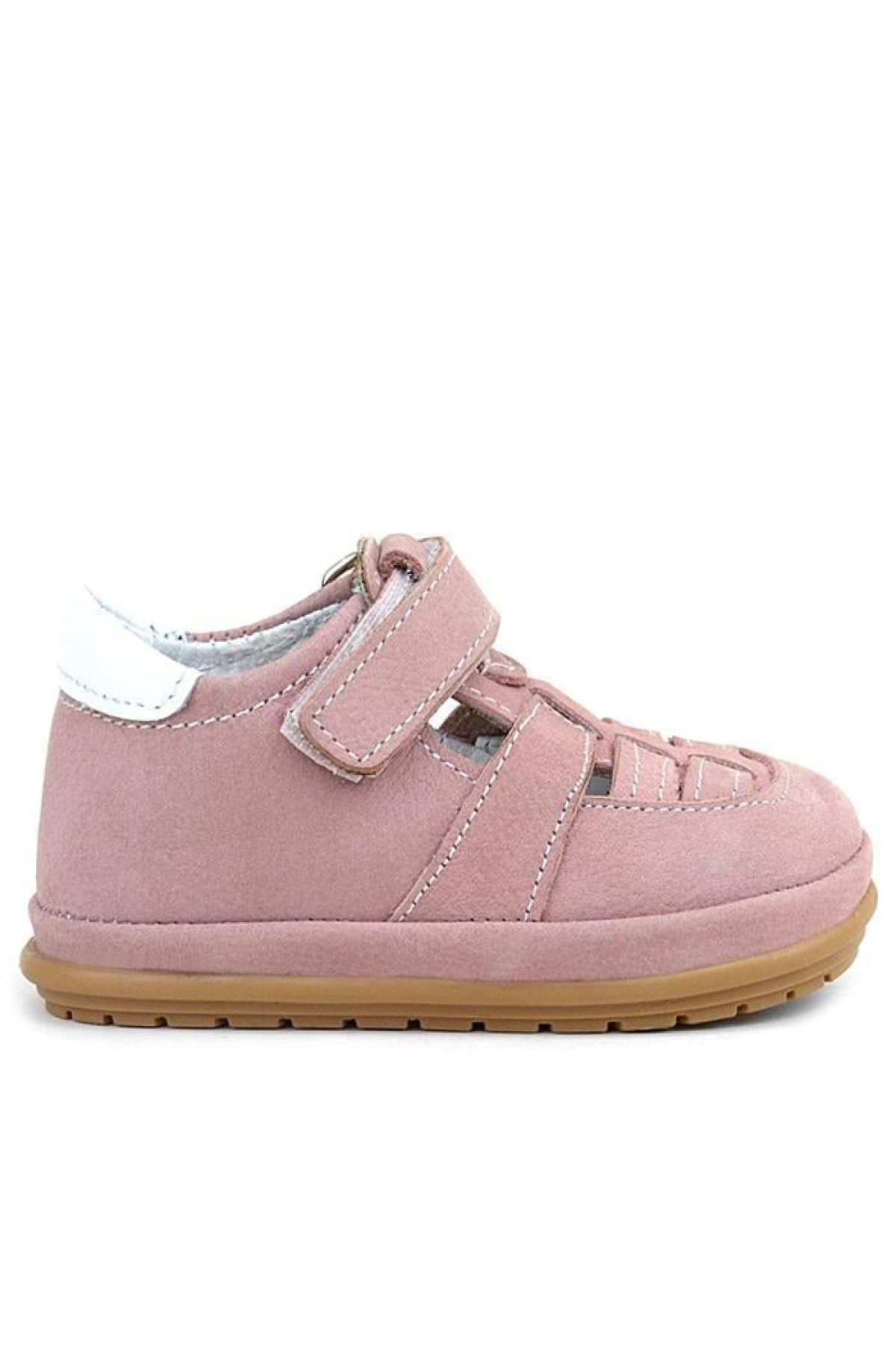 Muppet Hakiki Deri Pudra Cırtlı Anatomik Bebek Sandalet Ayakkabı - Görsel 3