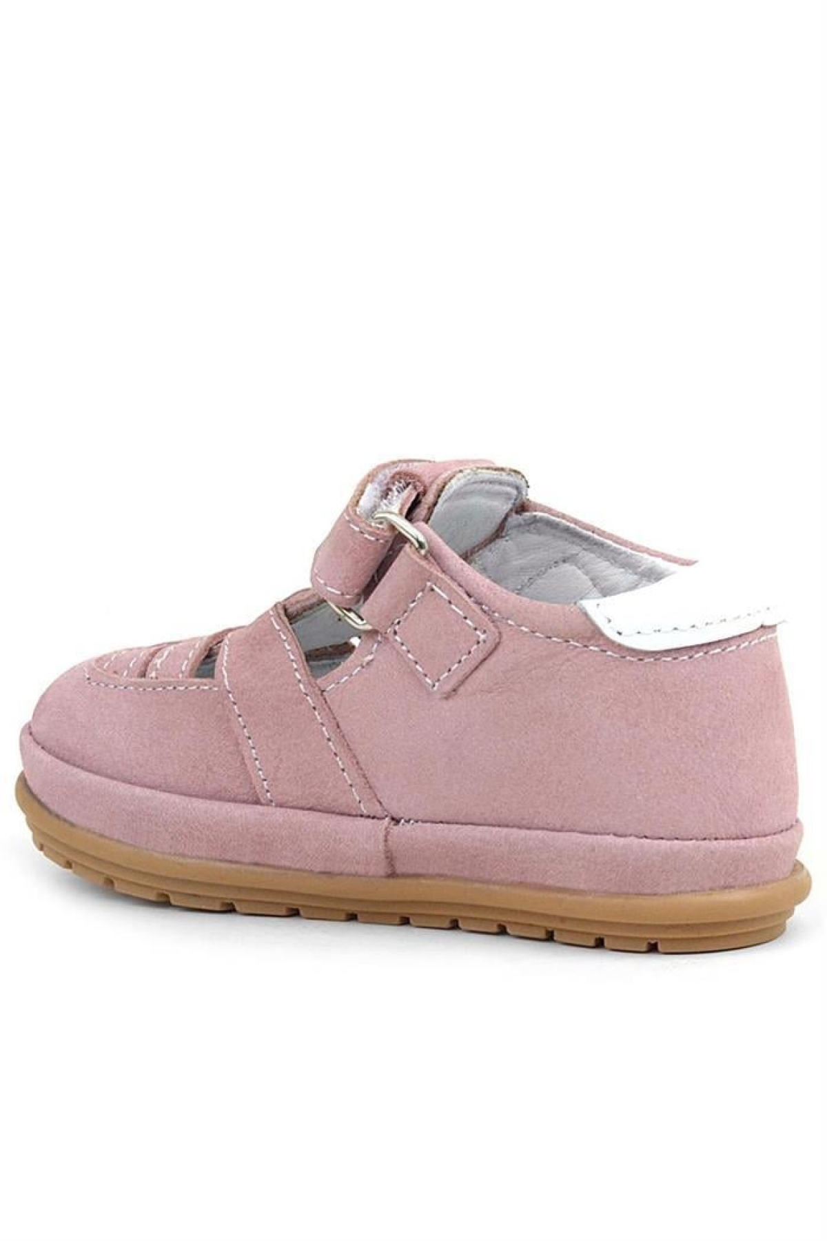 Muppet Hakiki Deri Pudra Cırtlı Anatomik Bebek Sandalet Ayakkabı - Görsel 4