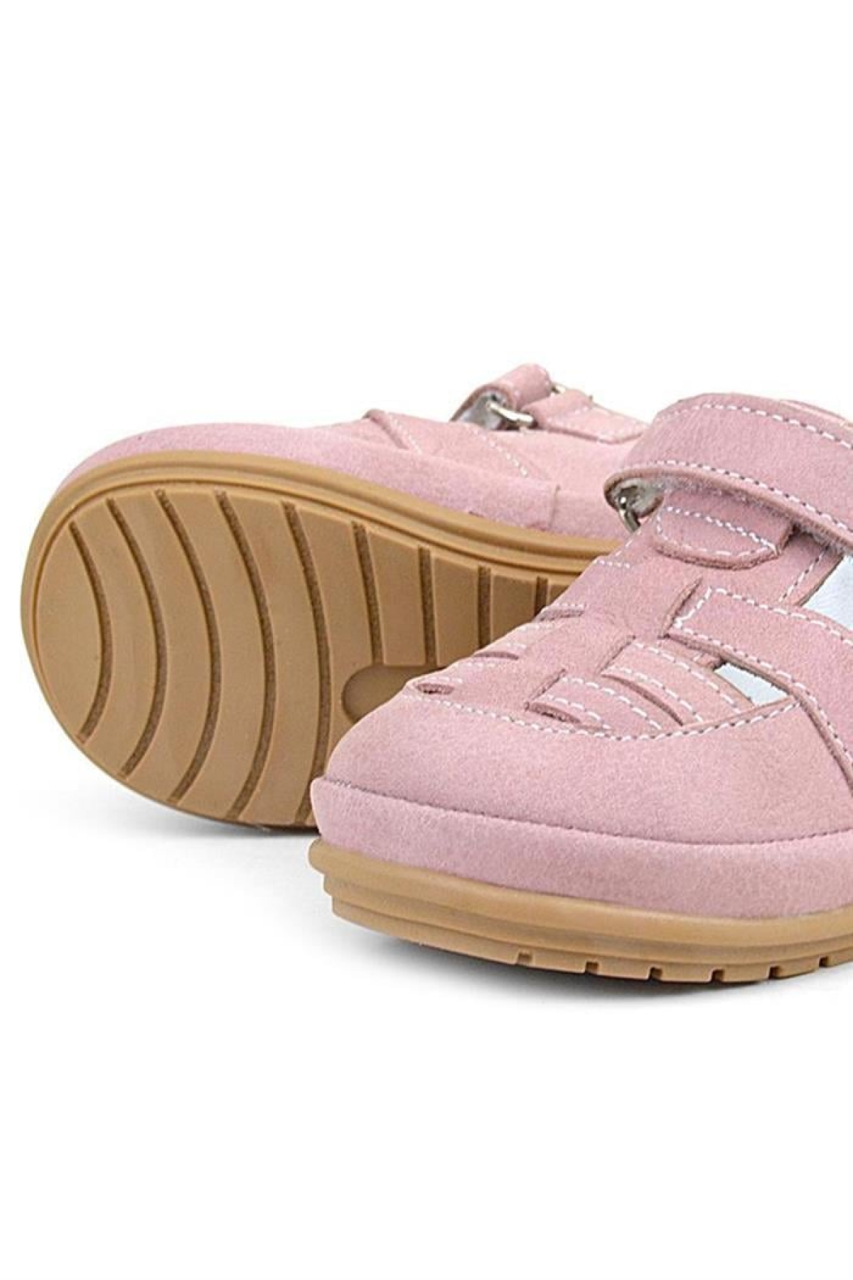 Muppet Hakiki Deri Pudra Cırtlı Anatomik Bebek Sandalet Ayakkabı - Görsel 7