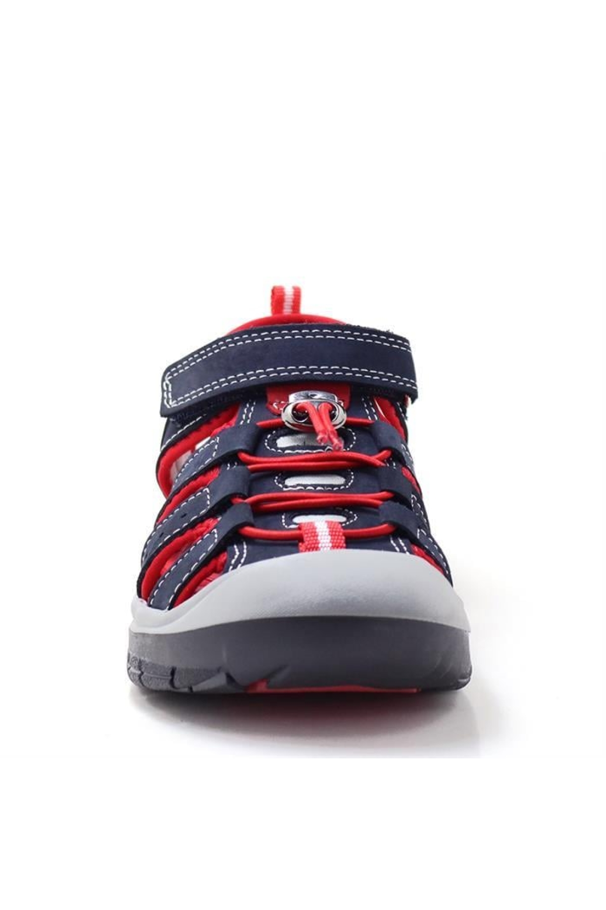 Hakiki Deri Lacivert Kırmızı Çocuk Sandalet - Görsel 5