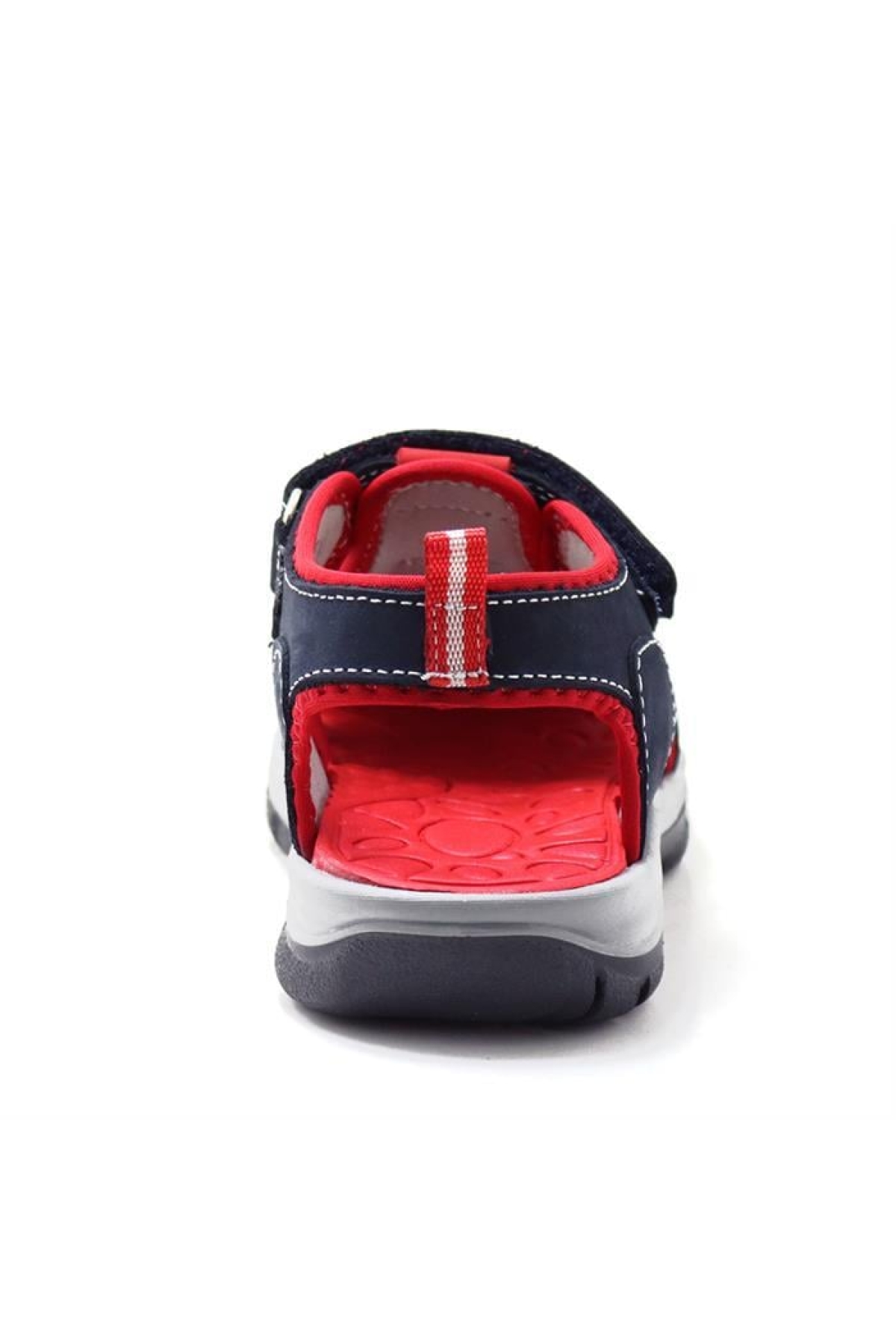 Hakiki Deri Lacivert Kırmızı Çocuk Sandalet - Görsel 6