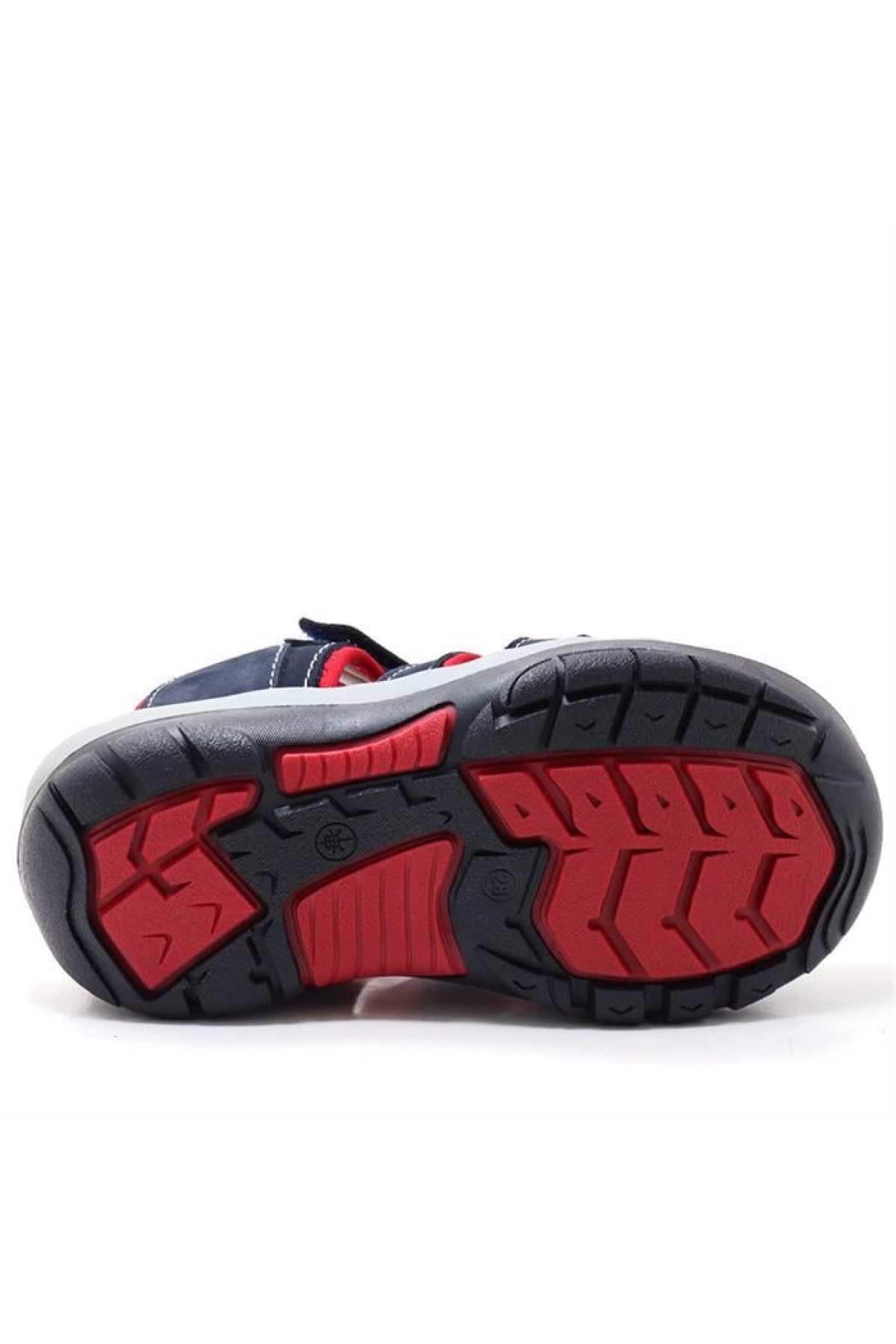 Hakiki Deri Lacivert Kırmızı Çocuk Sandalet - Görsel 8