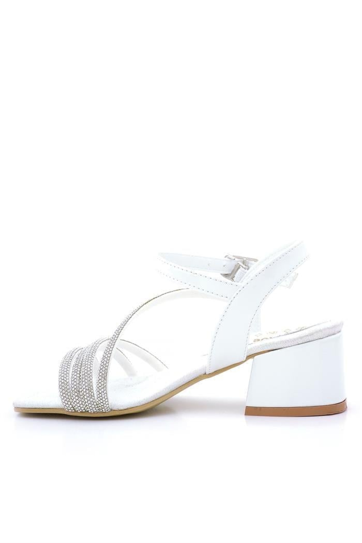Moana Beyaz Taş Detaylı Kız Çocuk Topuklu Abiye Ayakkabı - Görsel 4