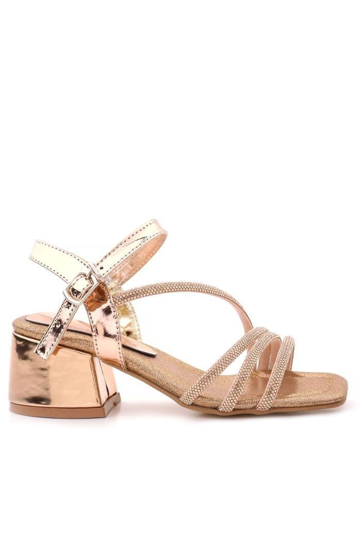 Hapshoe Kids Moana Bakır Taş Detaylı Kız Çocuk Topuklu Abiye Ayakkabı - Görsel 3