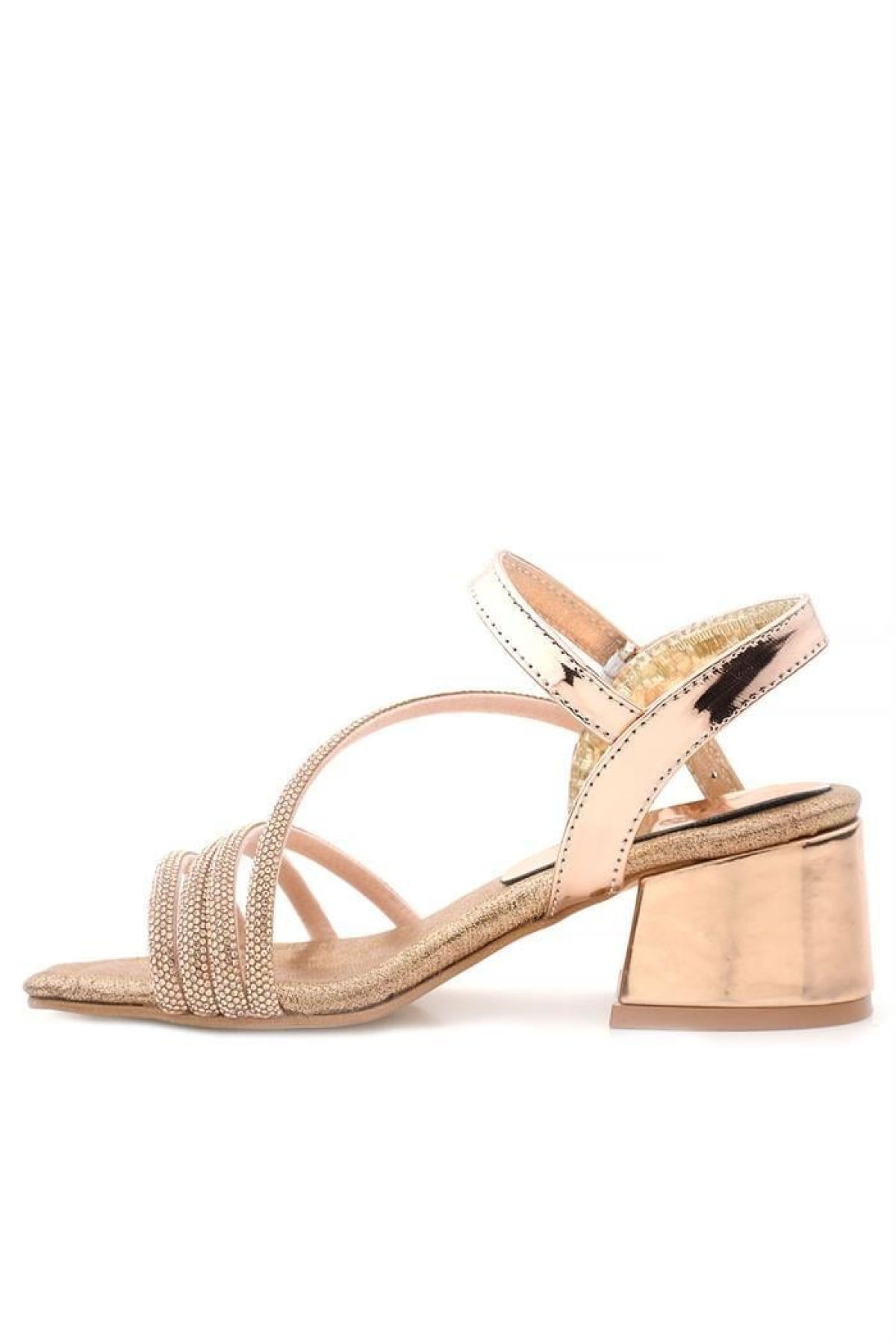 Hapshoe Kids Moana Bakır Taş Detaylı Kız Çocuk Topuklu Abiye Ayakkabı - Görsel 4