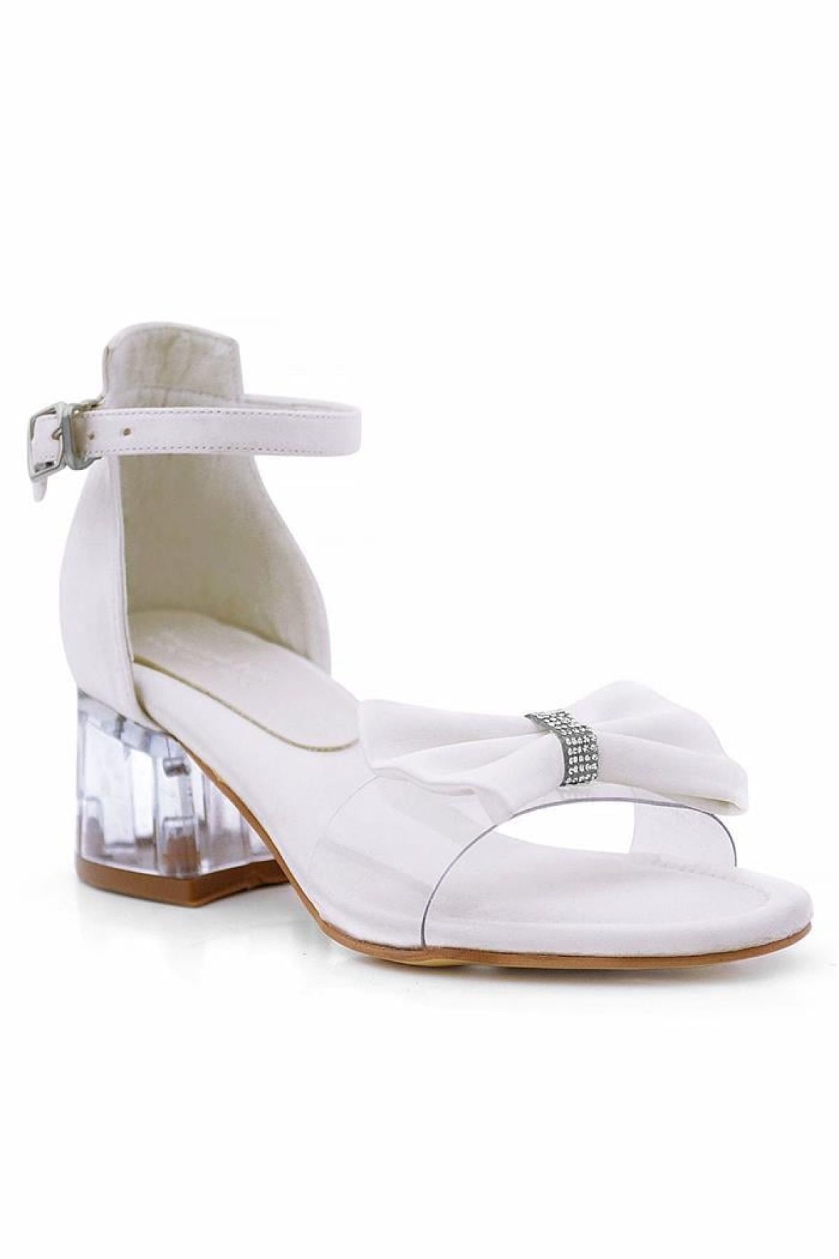 Jessie Sedef Saten Kurdeleli Kız Çocuk Topuklu Ayakkabı - Görsel 3