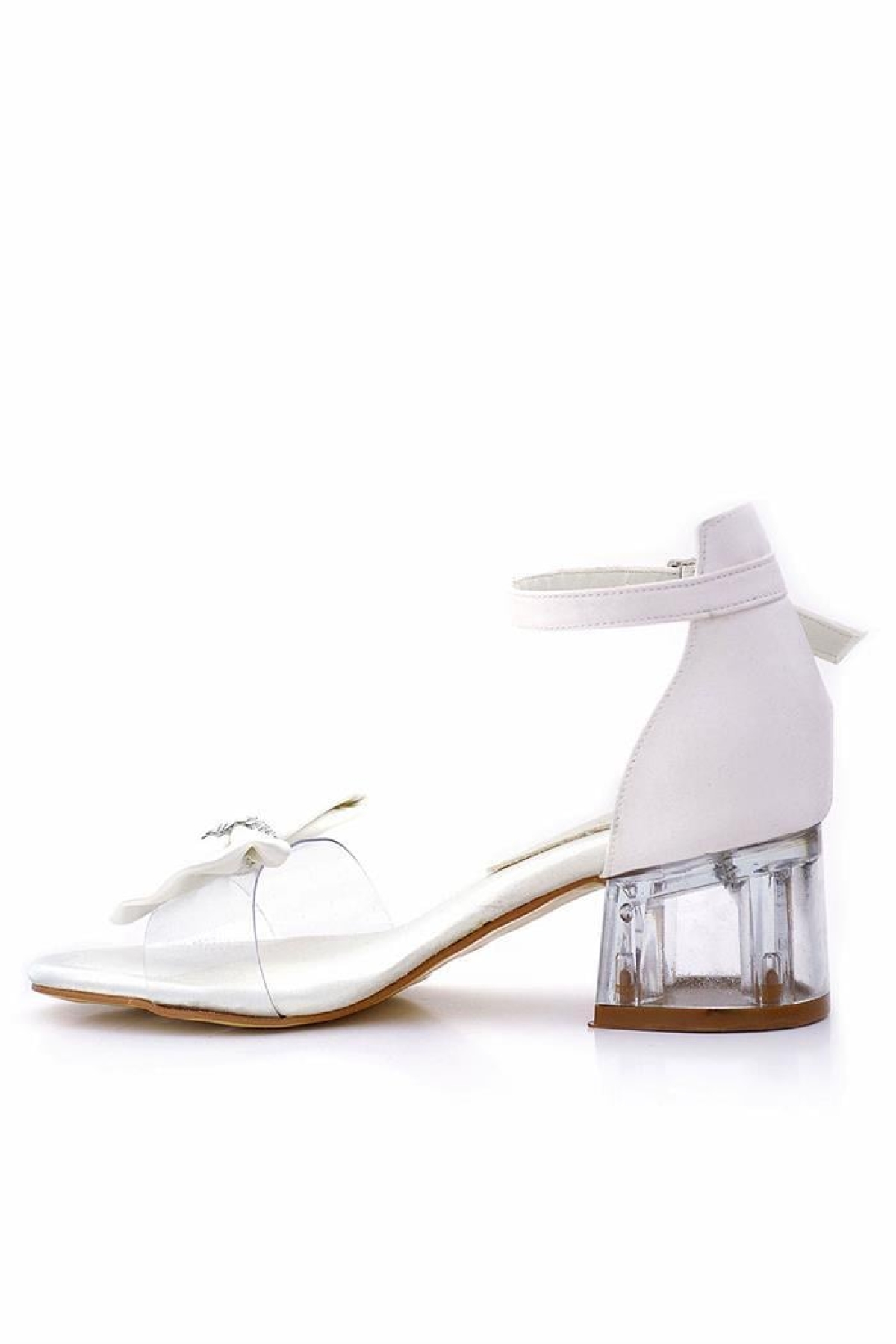 Jessie Sedef Saten Kurdeleli Kız Çocuk Topuklu Ayakkabı - Görsel 6