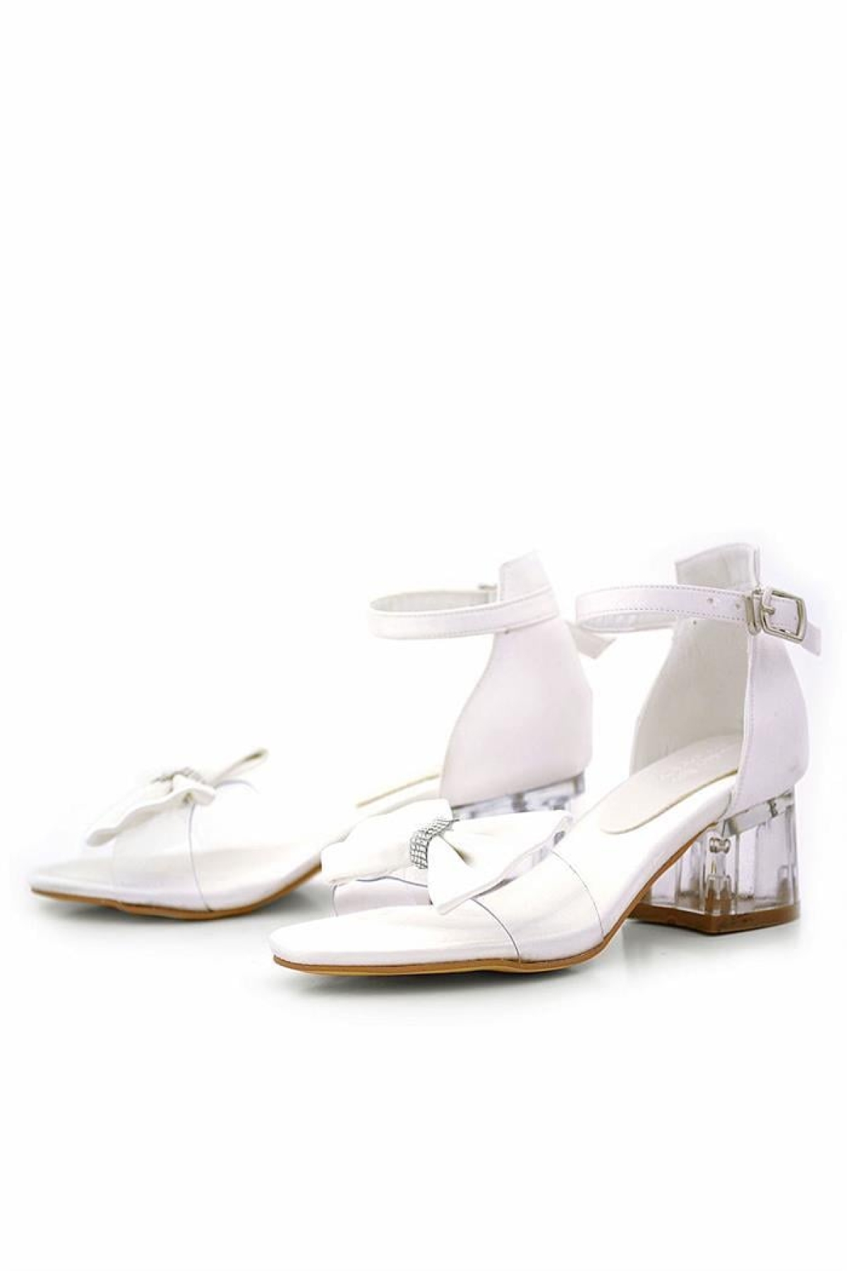 Jessie Sedef Saten Kurdeleli Kız Çocuk Topuklu Ayakkabı - Görsel 7