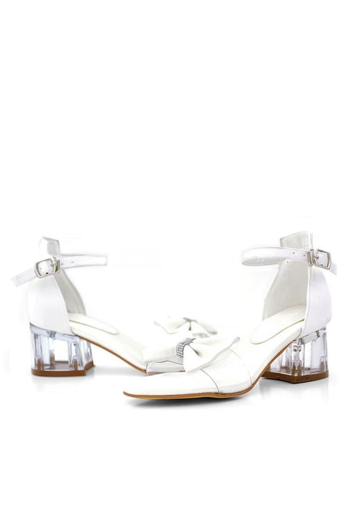 Jessie Sedef Saten Kurdeleli Kız Çocuk Topuklu Ayakkabı - Görsel 8