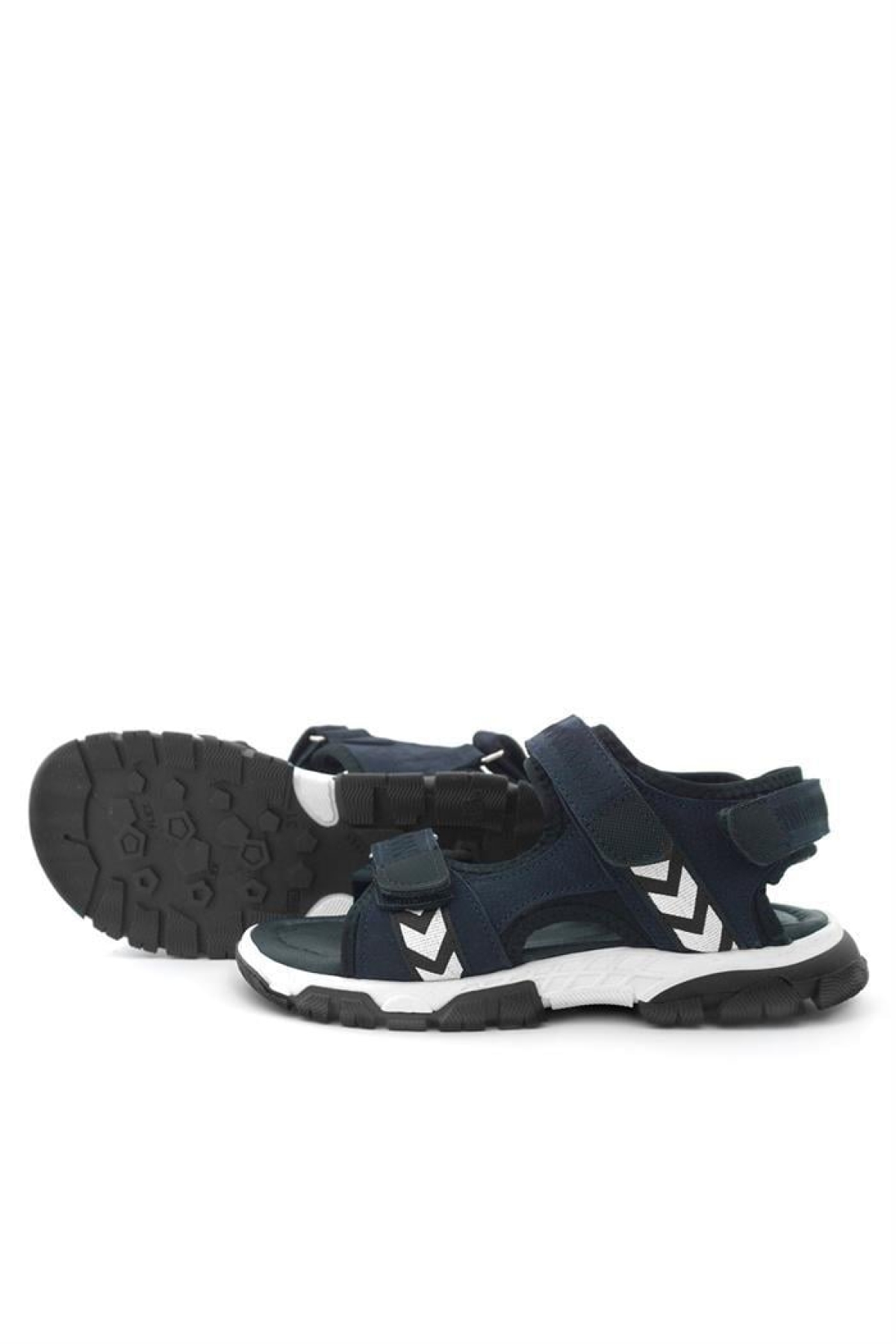 Hakiki Deri Lacivert Siyah Cırt Cırtlı Erkek Çocuk Sandalet - Görsel 8