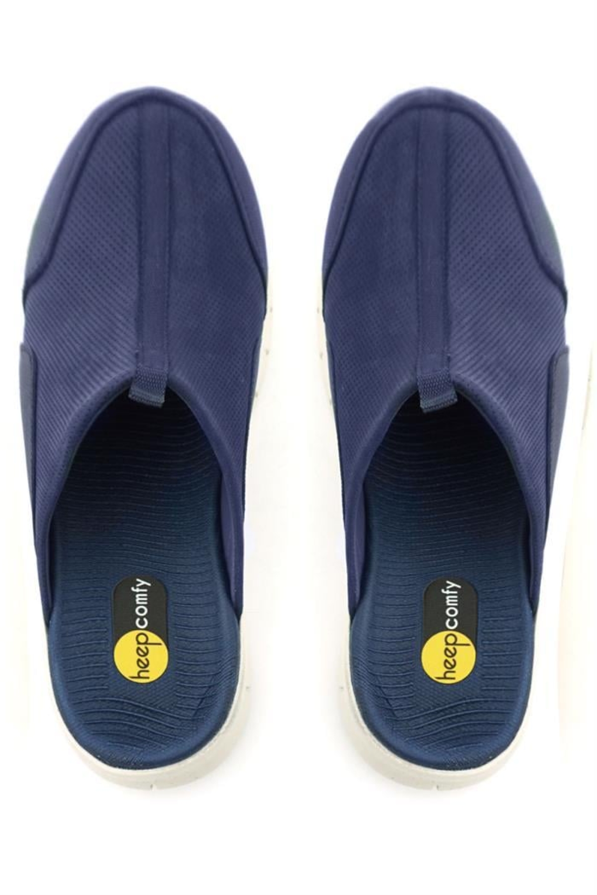 Medikal Hakiki Deri Koyu Lacivert Krem Tabanlı Comfort Spor Terlik - Görsel 3