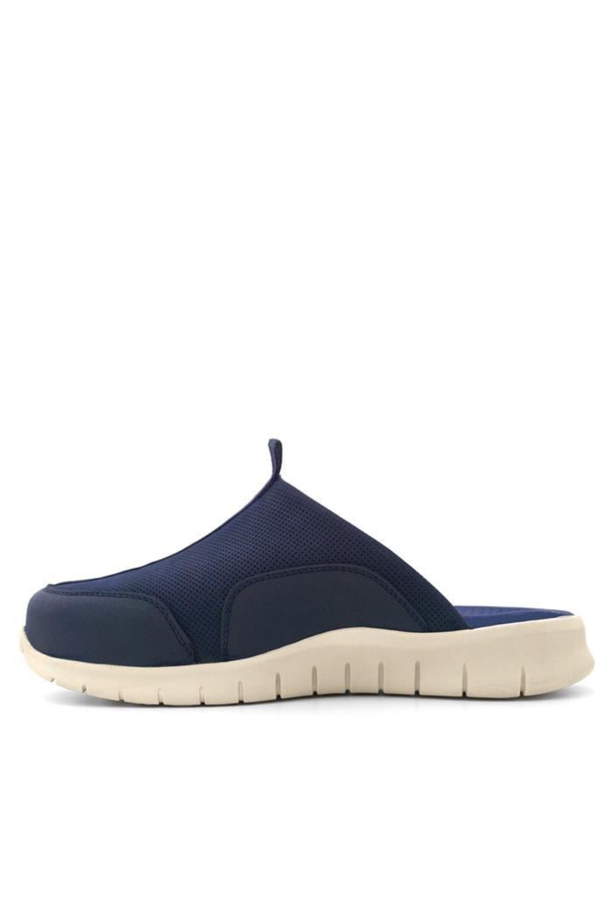 Medikal Hakiki Deri Koyu Lacivert Krem Tabanlı Comfort Spor Terlik - Görsel 7