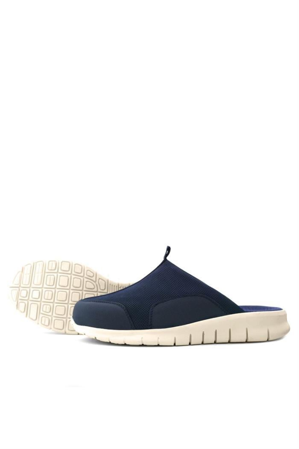 Medikal Hakiki Deri Koyu Lacivert Krem Tabanlı Comfort Spor Terlik - Görsel 9