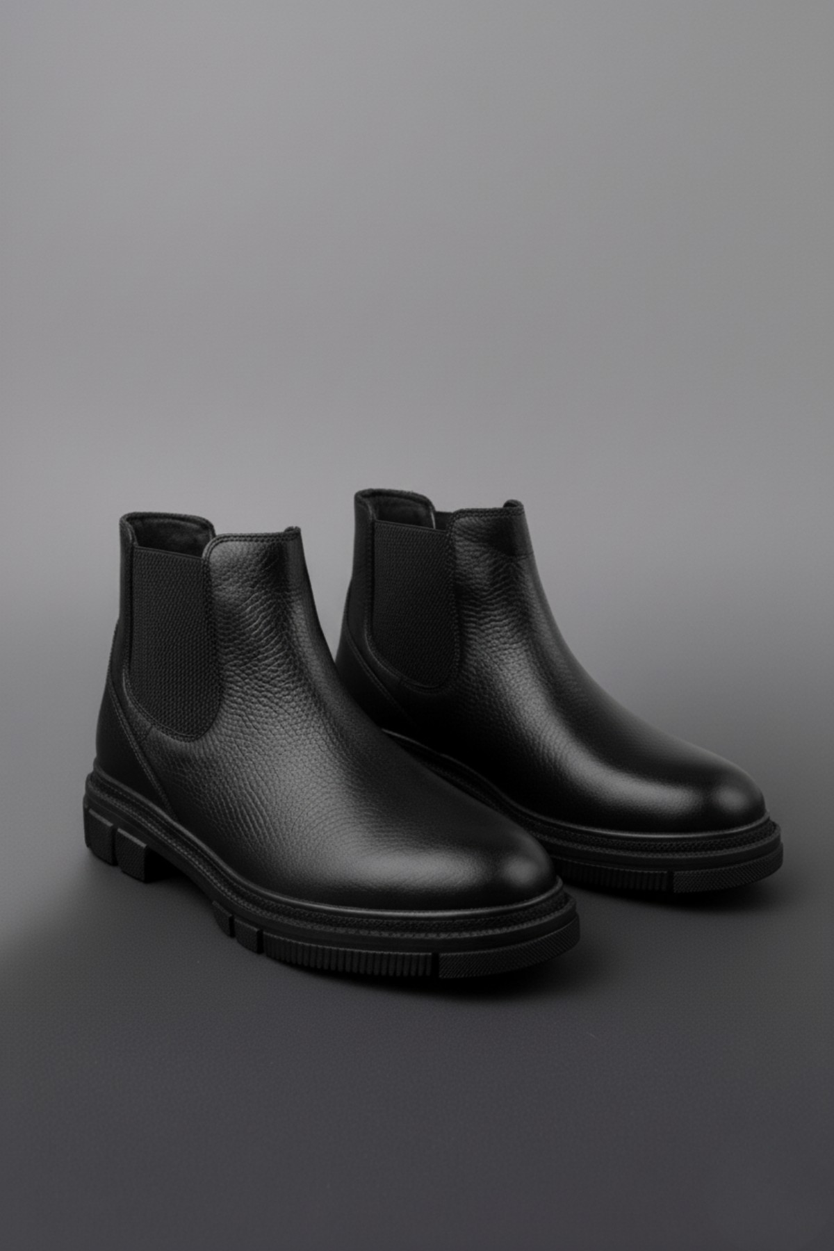 HARD Hakiki Deri Kalın Taban Erkek Kışlık Chelsea Bot - Görsel 5