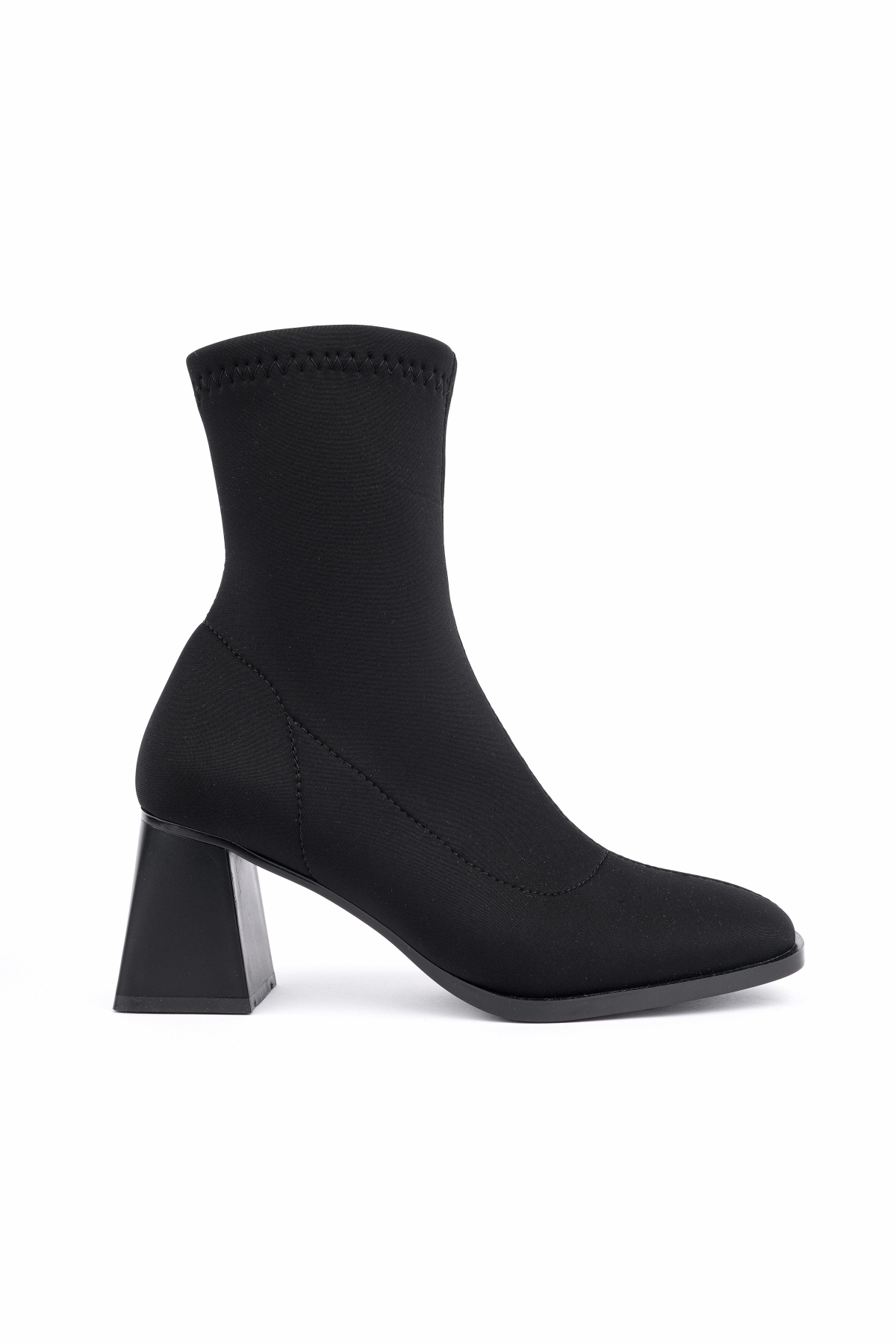 CRYON Küt Burun Kalın Topuklu Kadın Streç Bot - Görsel 5
