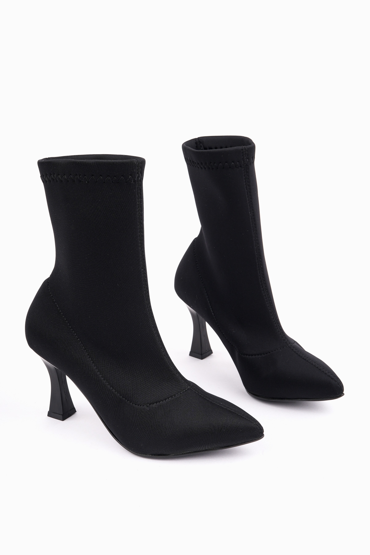 GLASYA Sivri Burun İnce Topuklu Kadın Streç Bot - Görsel 7