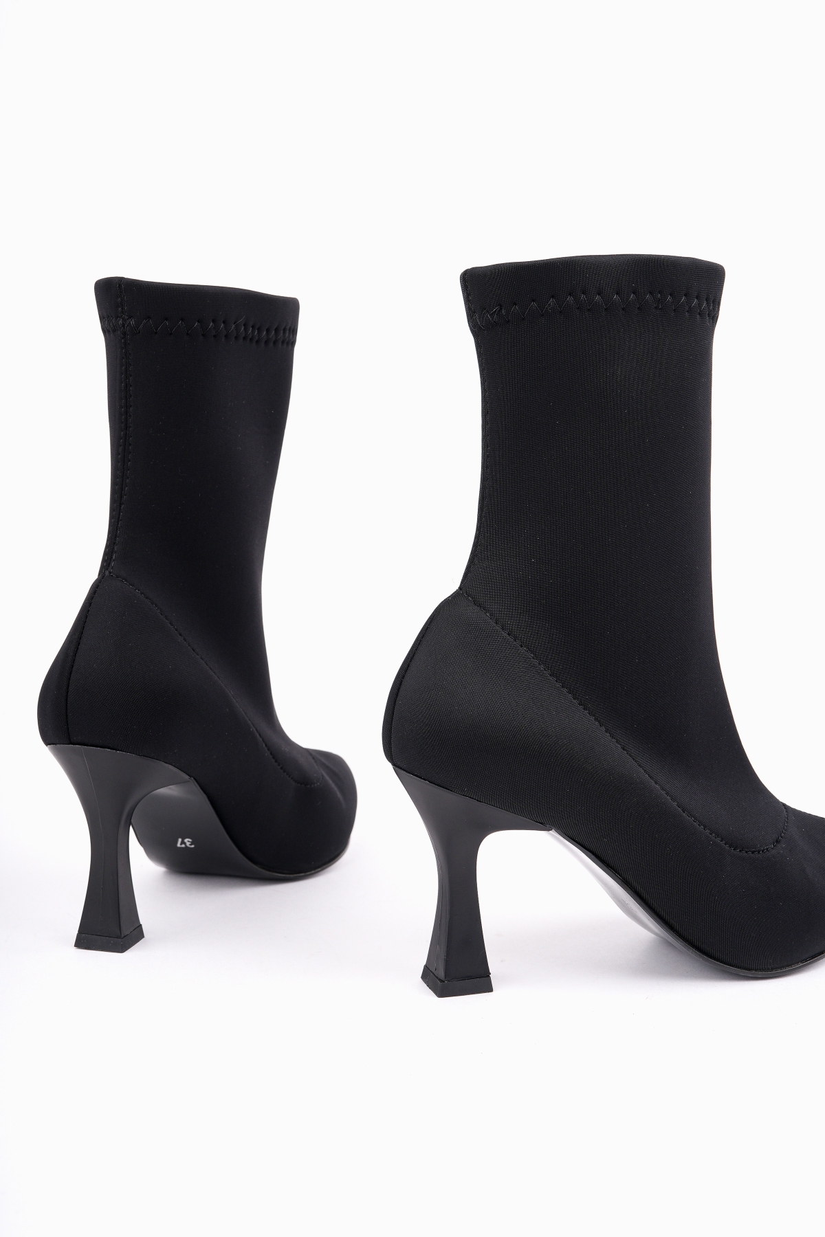 GLASYA Sivri Burun İnce Topuklu Kadın Streç Bot - Görsel 8