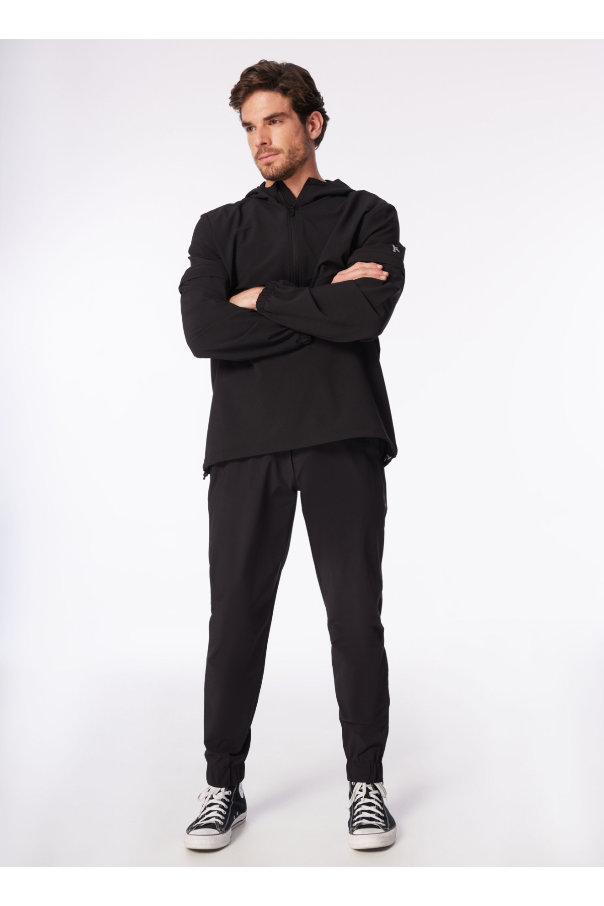Fabrika Siyah Erkek Lastikli Jogger Su İtici - Bi Strech Chino Pantolon F4SM-PNT 0123