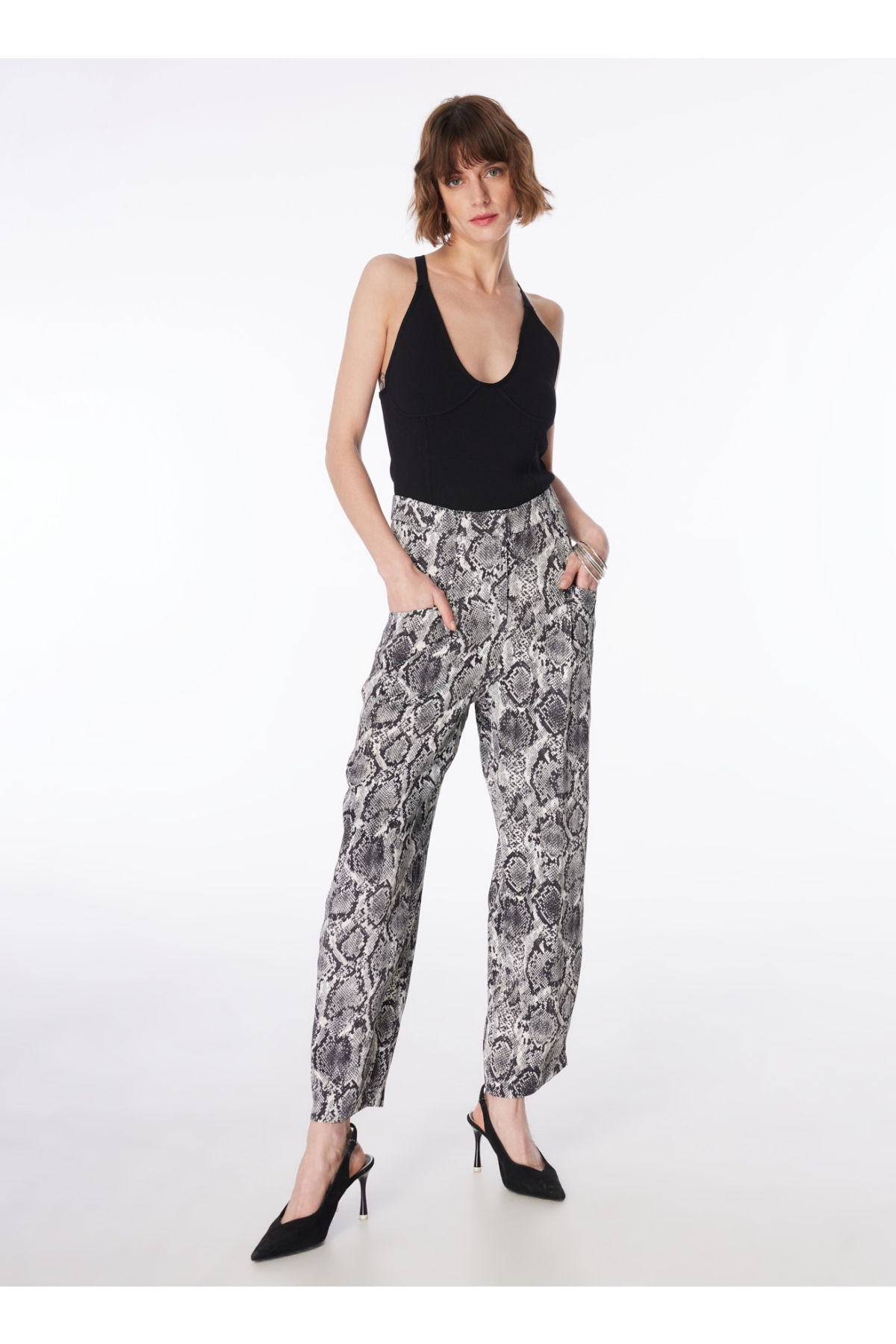 FabrikaSiyah - Çok Renkli Kadın Bol Kesim Pantolon F4SL-PNT0828