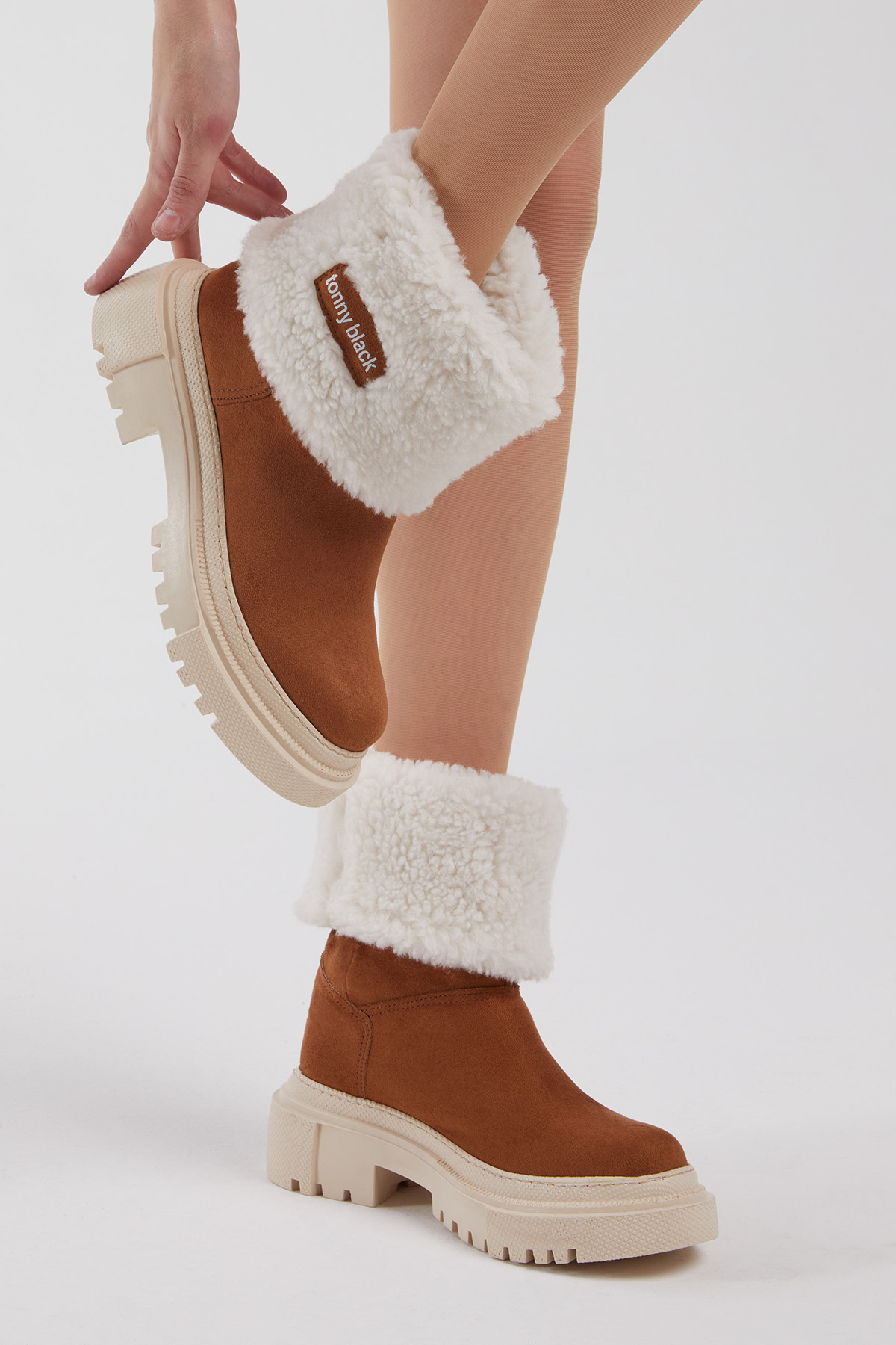 Kadın Taba Rahat Kalıp Kalın Taban Kürklü Bot - Görsel 6