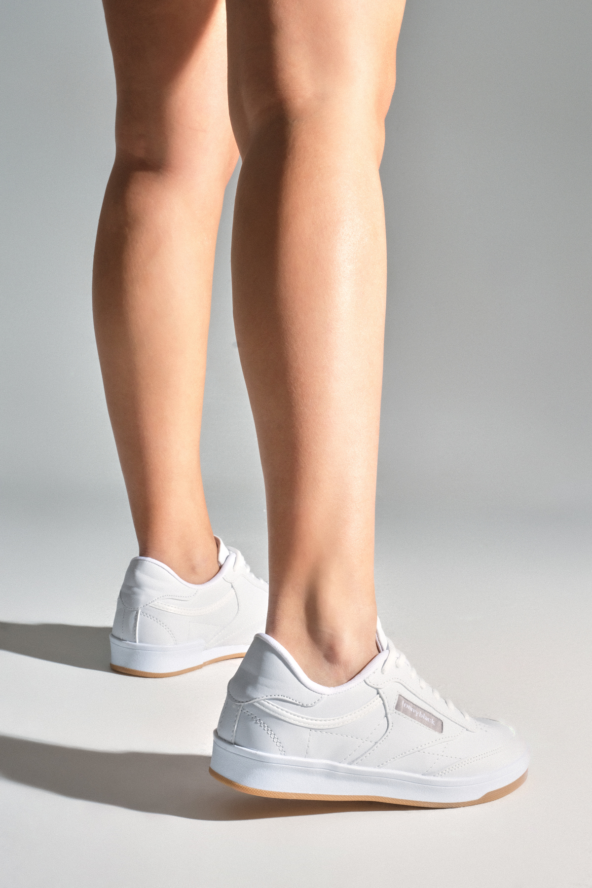 Unisex Beyaz Beyaz Rahat Kalıp Poli Taban Bağcıklı Spor Ayakkabı - Görsel 6