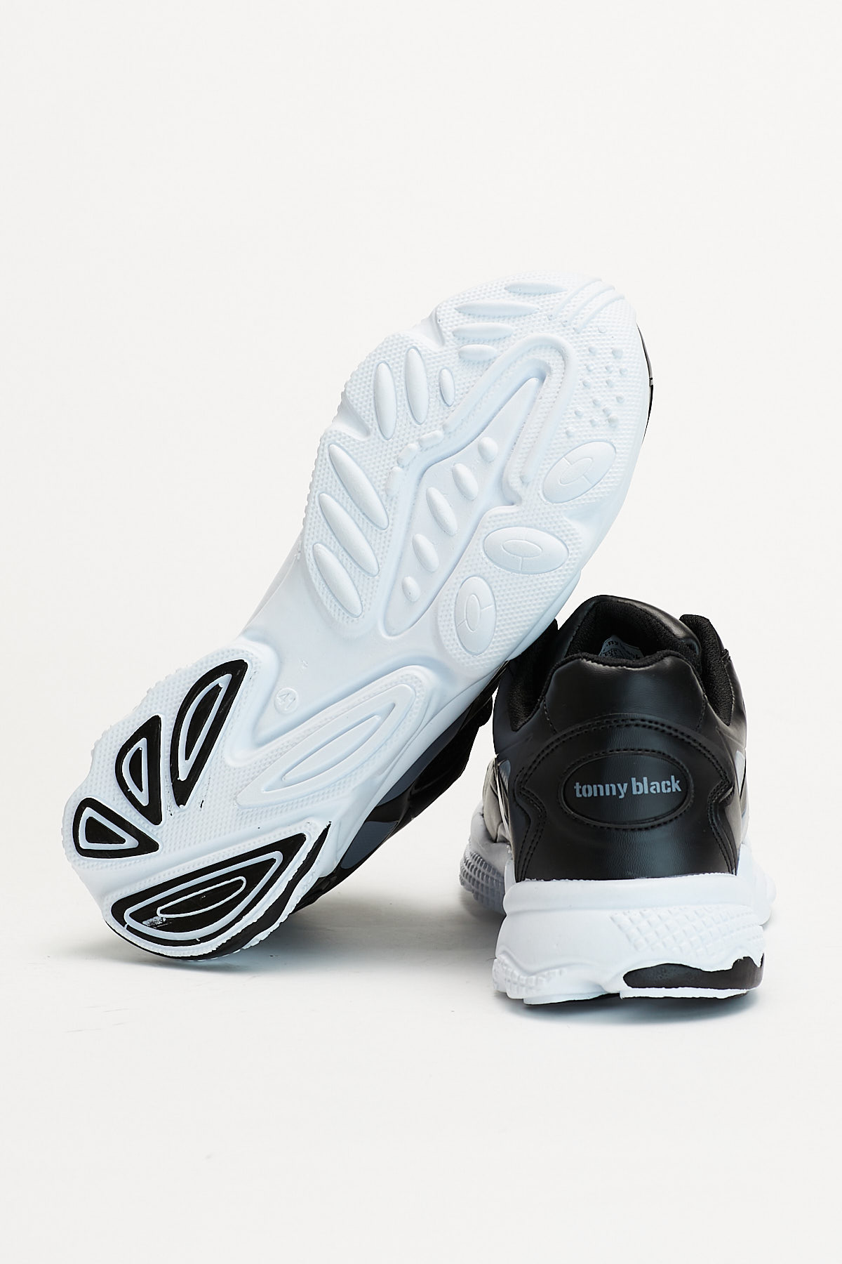 Unisex Siyah Gri Rahat Kalıp Yüksek Taban Bağcıklı Spor Ayakkabı - Görsel 5