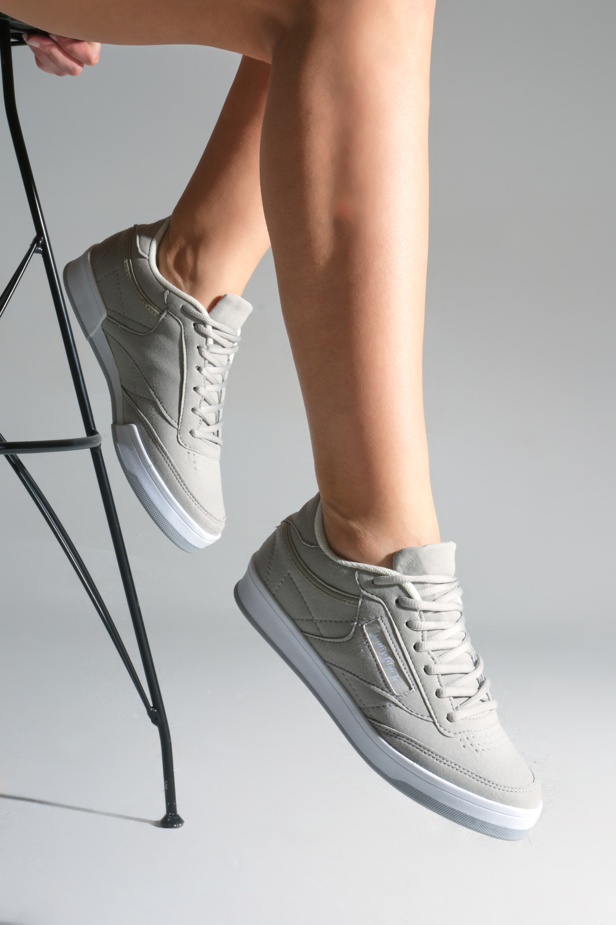 Unisex Füme Süet Rahat Kalıp Poli Taban Bağcıklı Spor Ayakkabı - Görsel 2