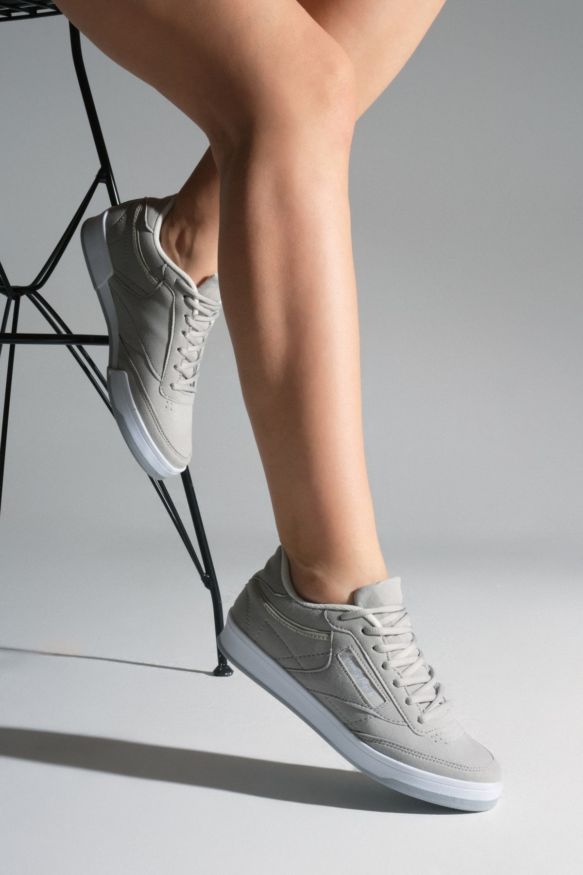 Unisex Füme Süet Rahat Kalıp Poli Taban Bağcıklı Spor Ayakkabı - Görsel 5