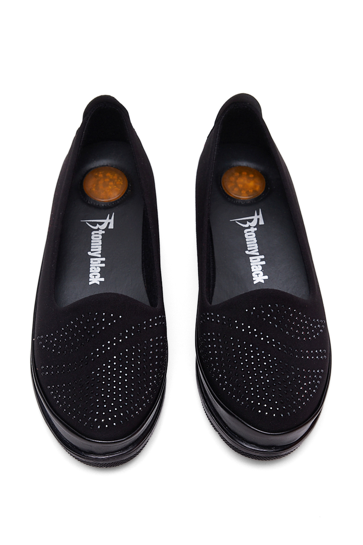 Kadın Siyah Siyah Rahat Kalıp Bağcık Detaylı Anne Ayakkabı - Görsel 4