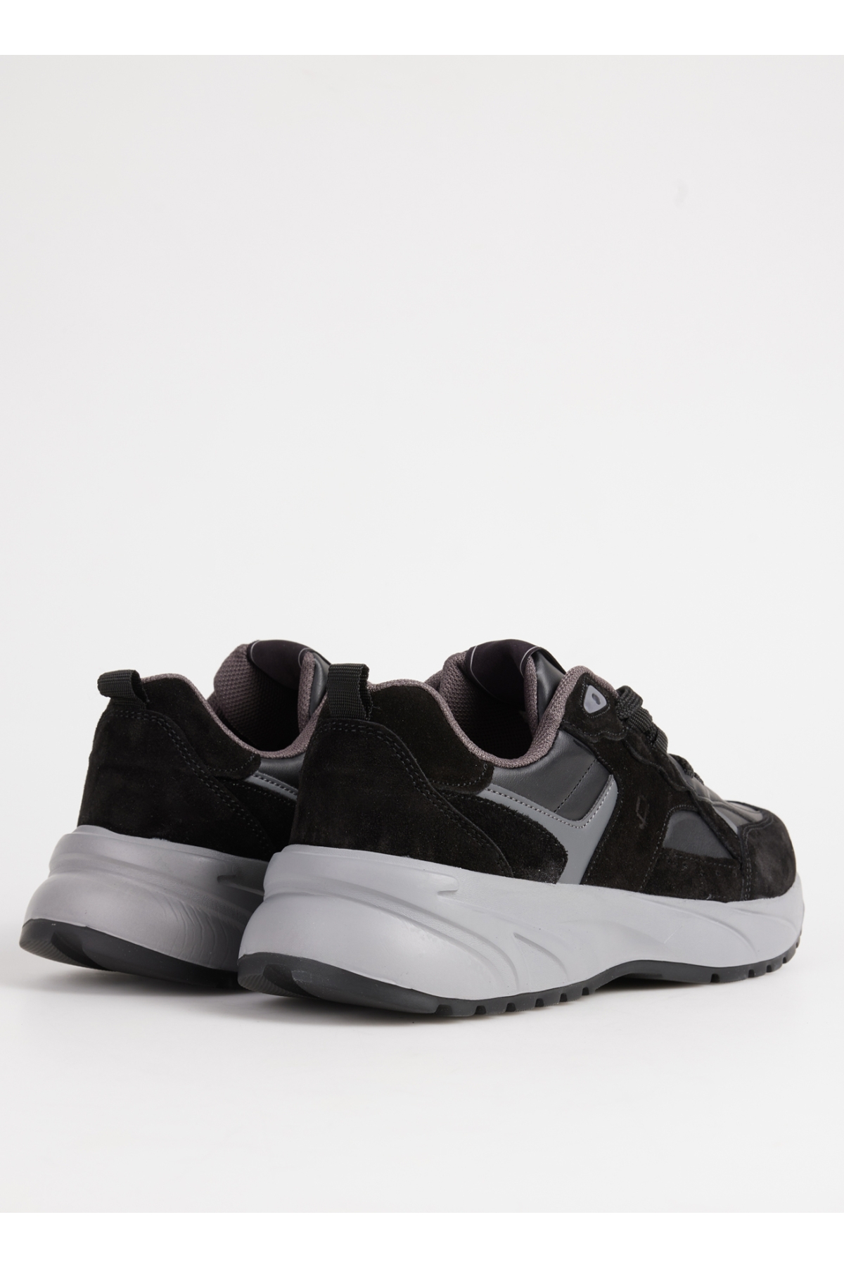 Siyah-Gri Erkek süet Sneaker PINOS-BEVAN - Görsel 4