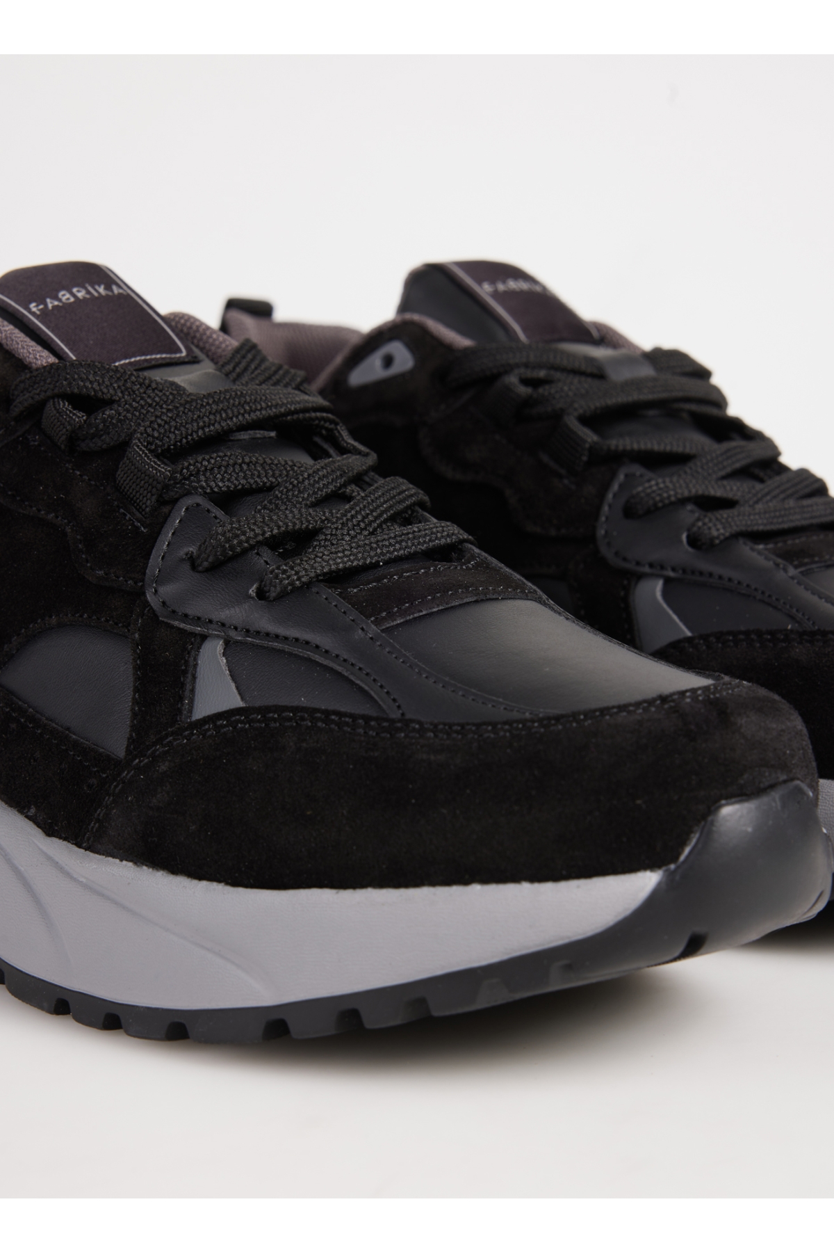 Siyah-Gri Erkek süet Sneaker PINOS-BEVAN - Görsel 6