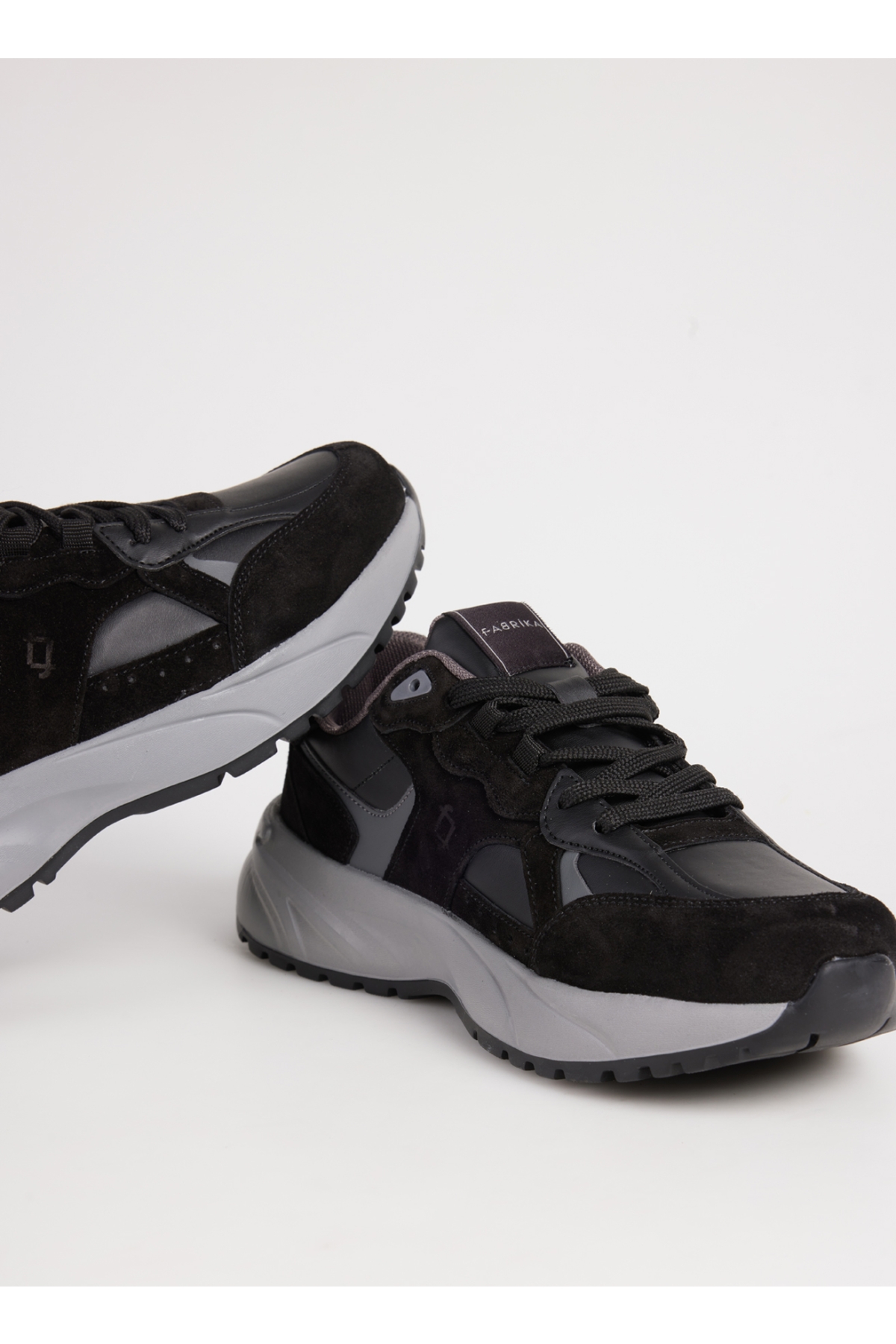 Siyah-Gri Erkek süet Sneaker PINOS-BEVAN - Görsel 7