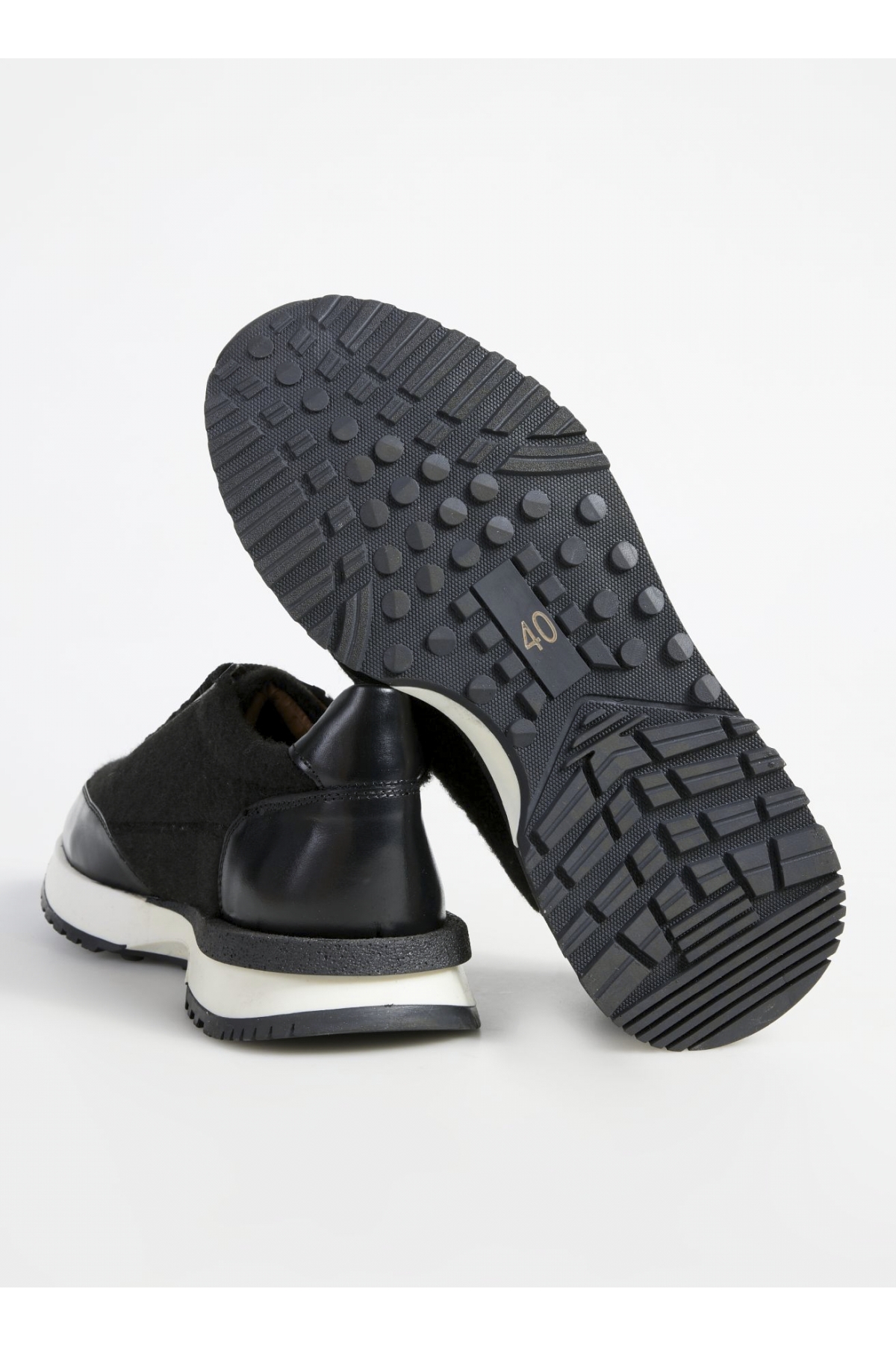 Fabrika Fabrika Siyah Erkek Deri - Kumaş Sneaker BENJI-AMYAS | Flo Siyah - 5. görsel