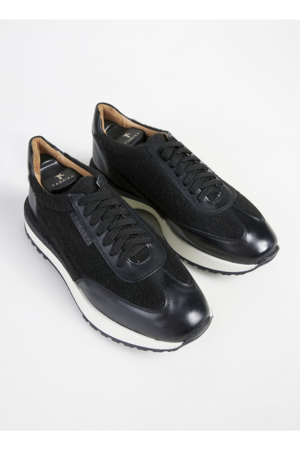 Fabrika Fabrika Siyah Erkek Deri - Kumaş Sneaker BENJI-AMYAS | Flo Siyah - 6. görsel