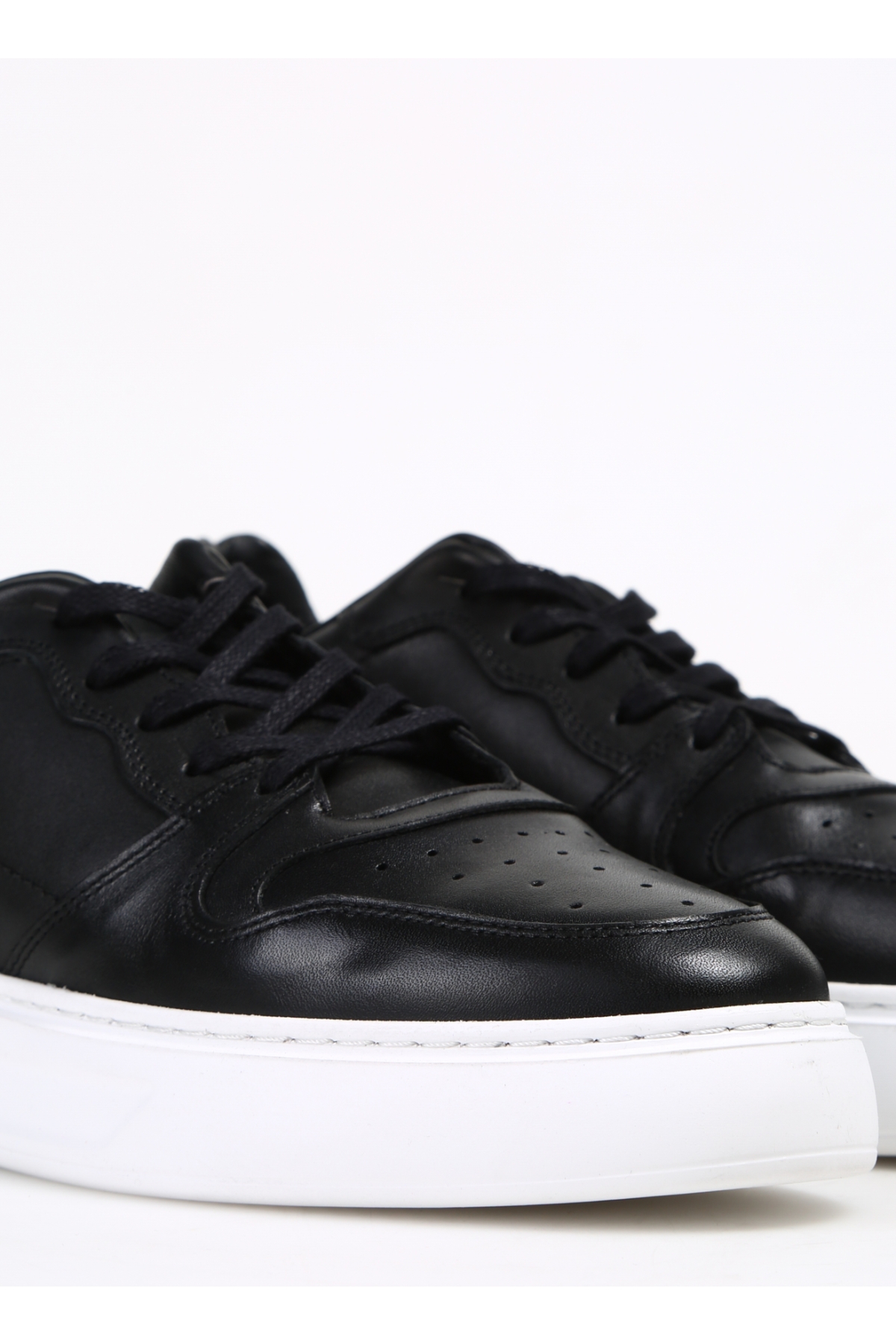 Siyah-Beyaz Erkek Deri Sneaker AELI - Görsel 4