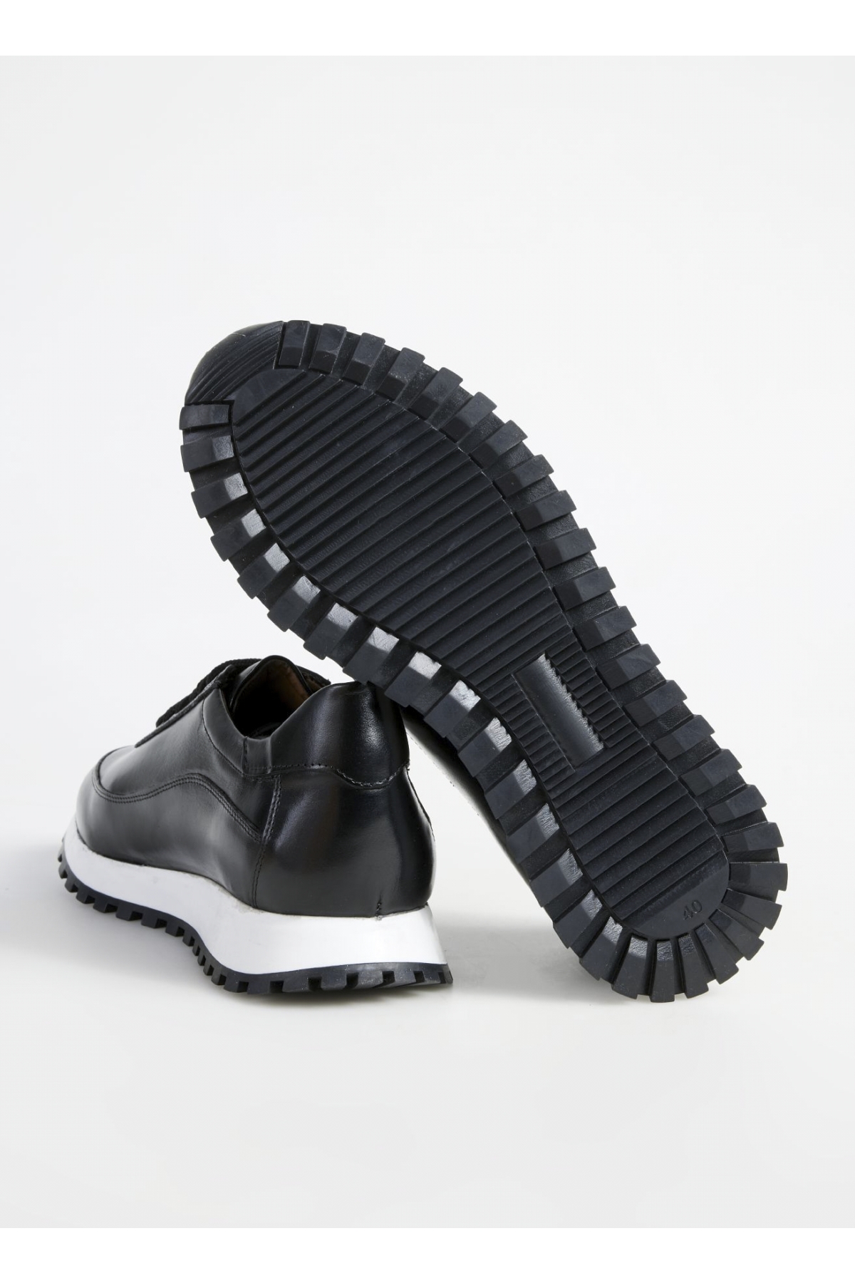 Siyah Erkek Deri Sneaker LEON-ALDOUS - Görsel 7