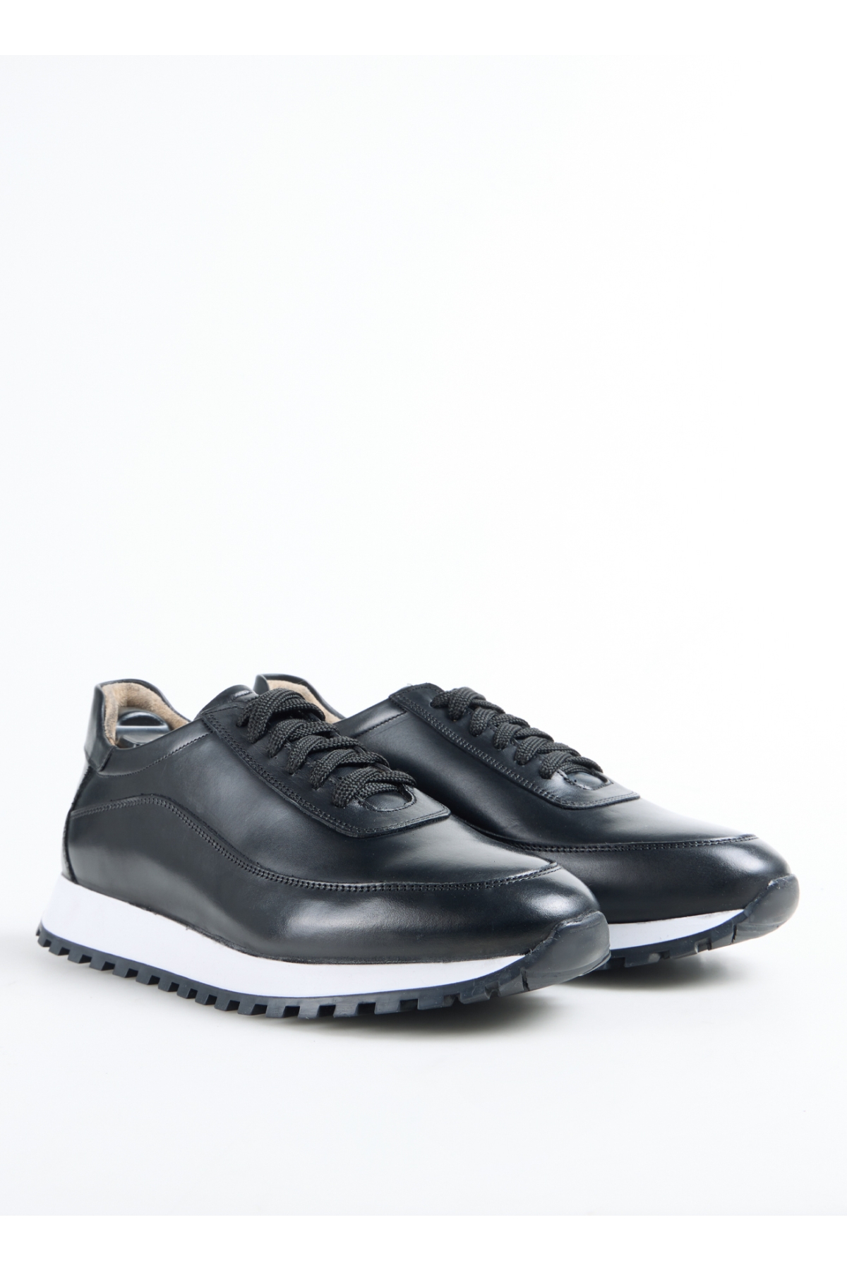 Siyah Erkek Deri Sneaker LEON-ALDOUS - Görsel 8